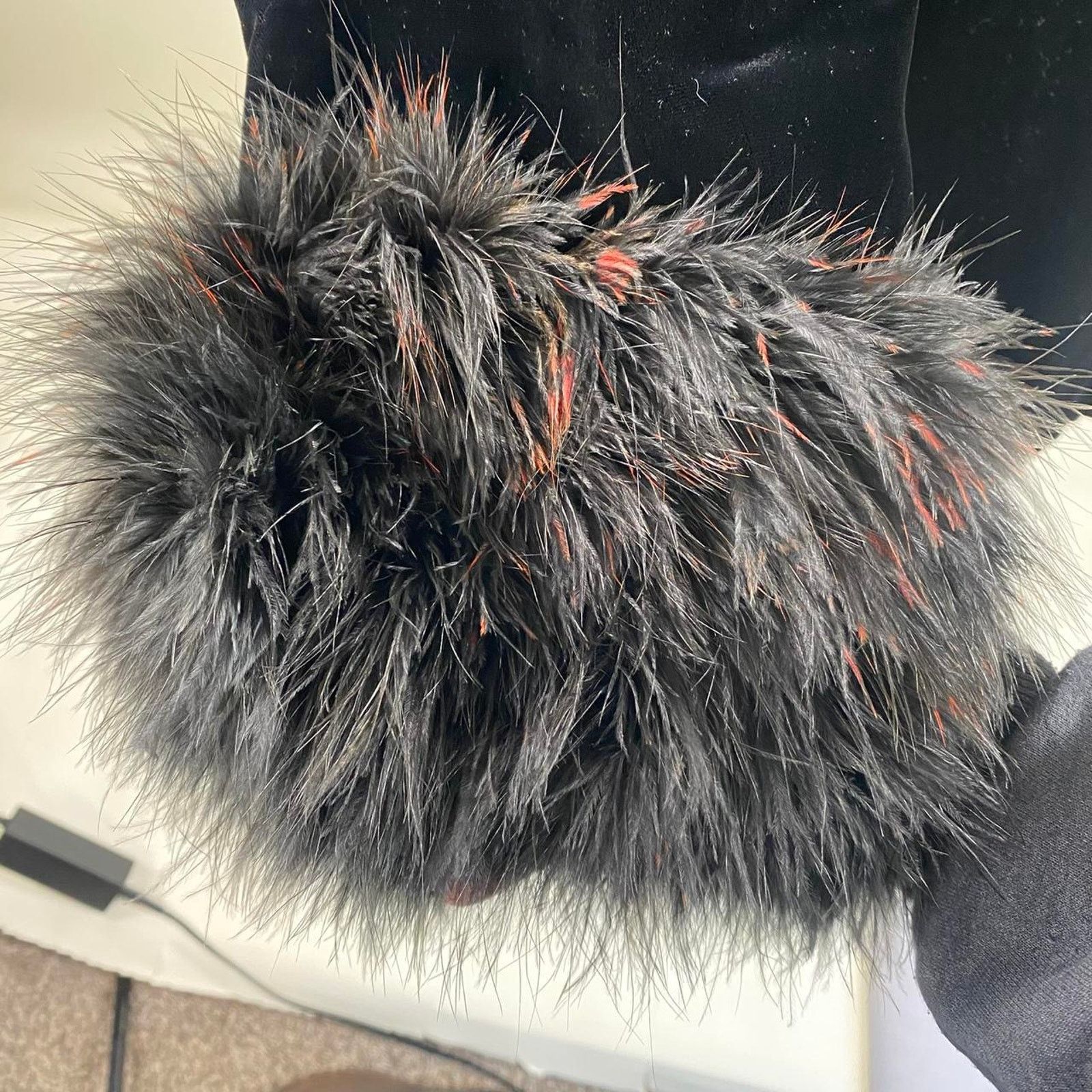 Other Vintage black velvet feathered coat Size L / US 10 / IT 46 - 5 Thumbnail