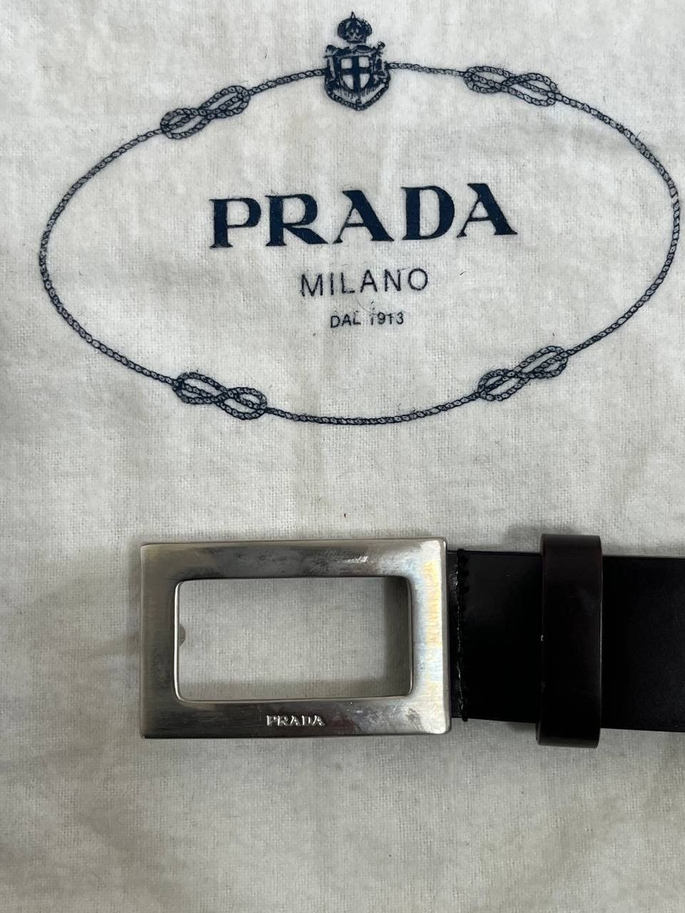 Prada Vintage Prada Dark Brown Leather Belt w/ Silver Size 80/32) Size ONE SIZE - 1 Thumbnail