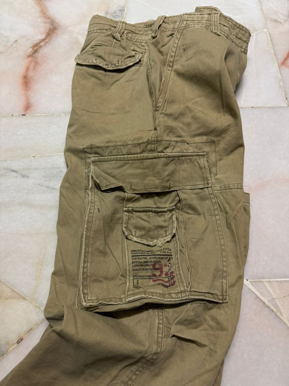 20471120 Baggy💥Vintage Abercrombie Tactical Cargo Big Pocket Distress Size US 32 / EU 48 - 16 Thumbnail