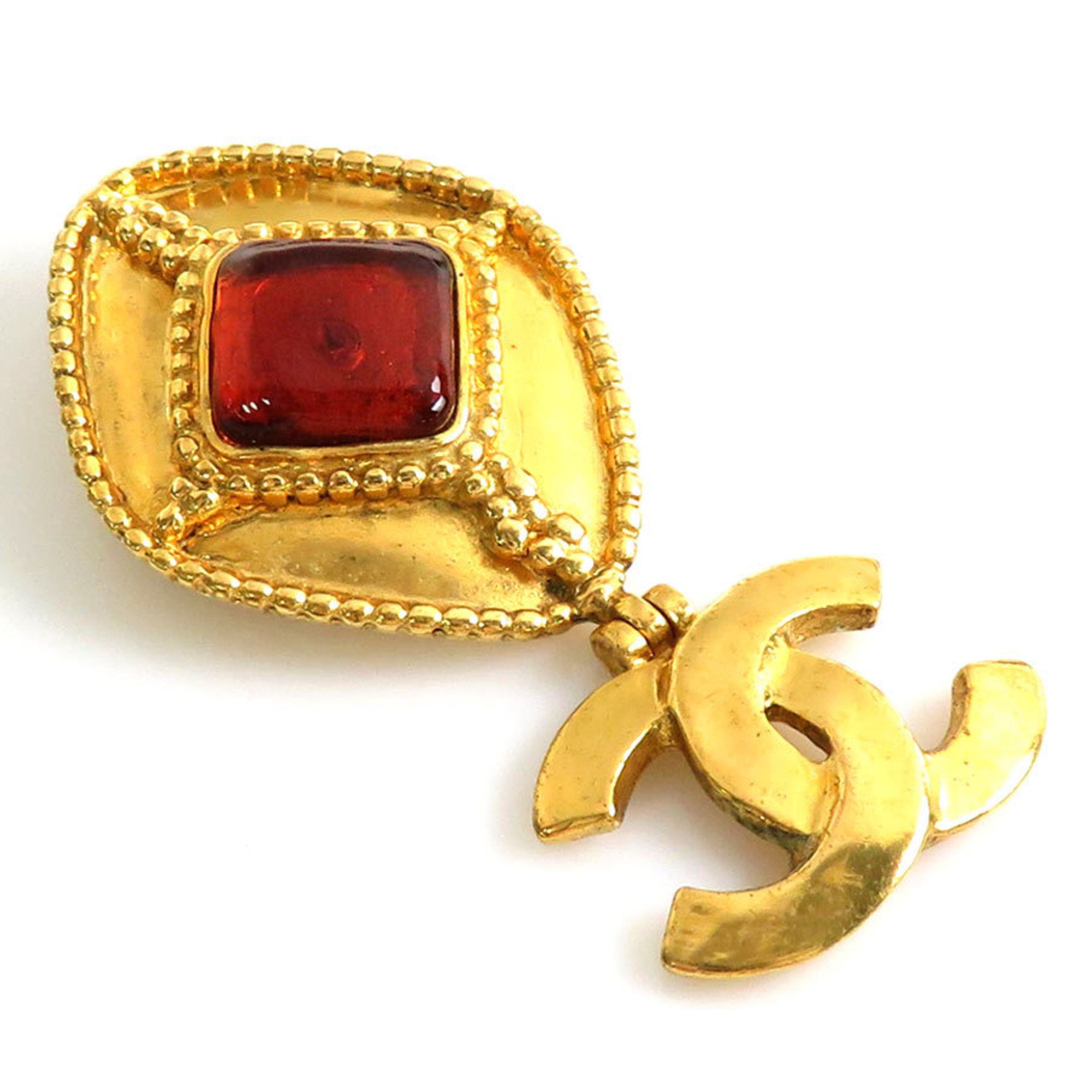 Chanel CHANEL Brooch Coco Mark Gold Multicolor Rhinestone Logo Pin Ladies