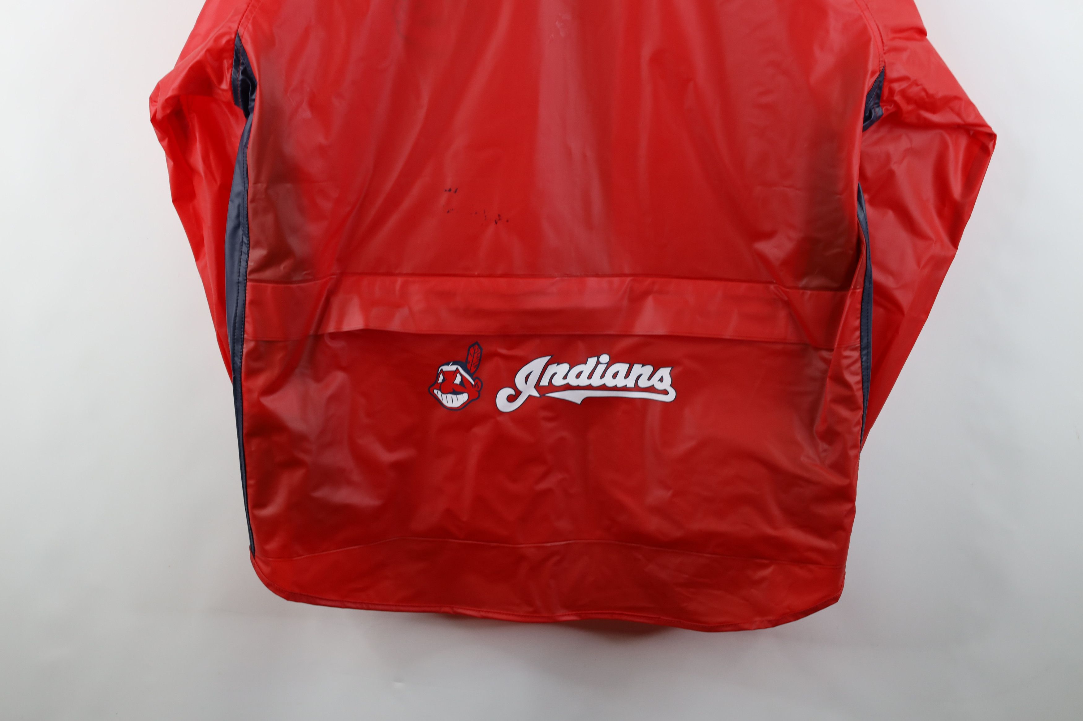 Vintage Vintage 90s Wahoo Cleveland Indians Packable Rain Jacket Red Size US L / EU 52-54 / 3 - 15 Thumbnail