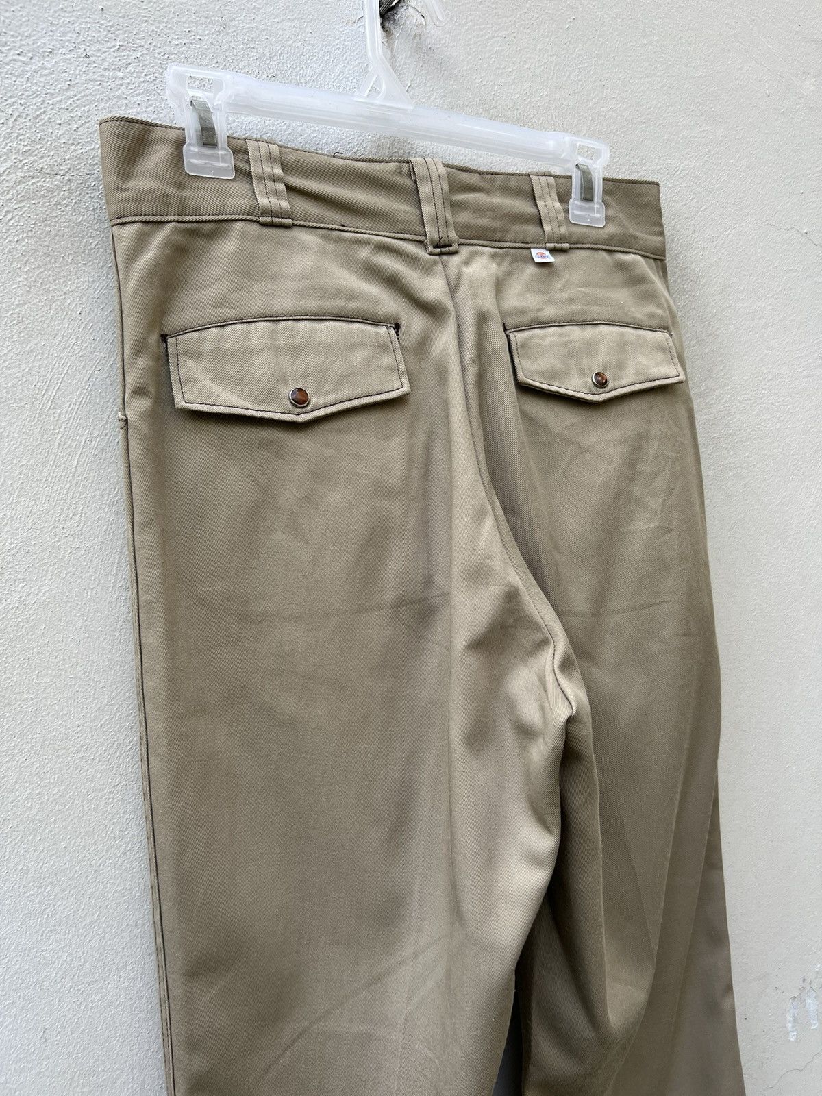 Dickies Vintage 70s TALON Zipper Dickies Flare Khaki Trouser Pant Size US 30 / EU 46 - 15 Thumbnail