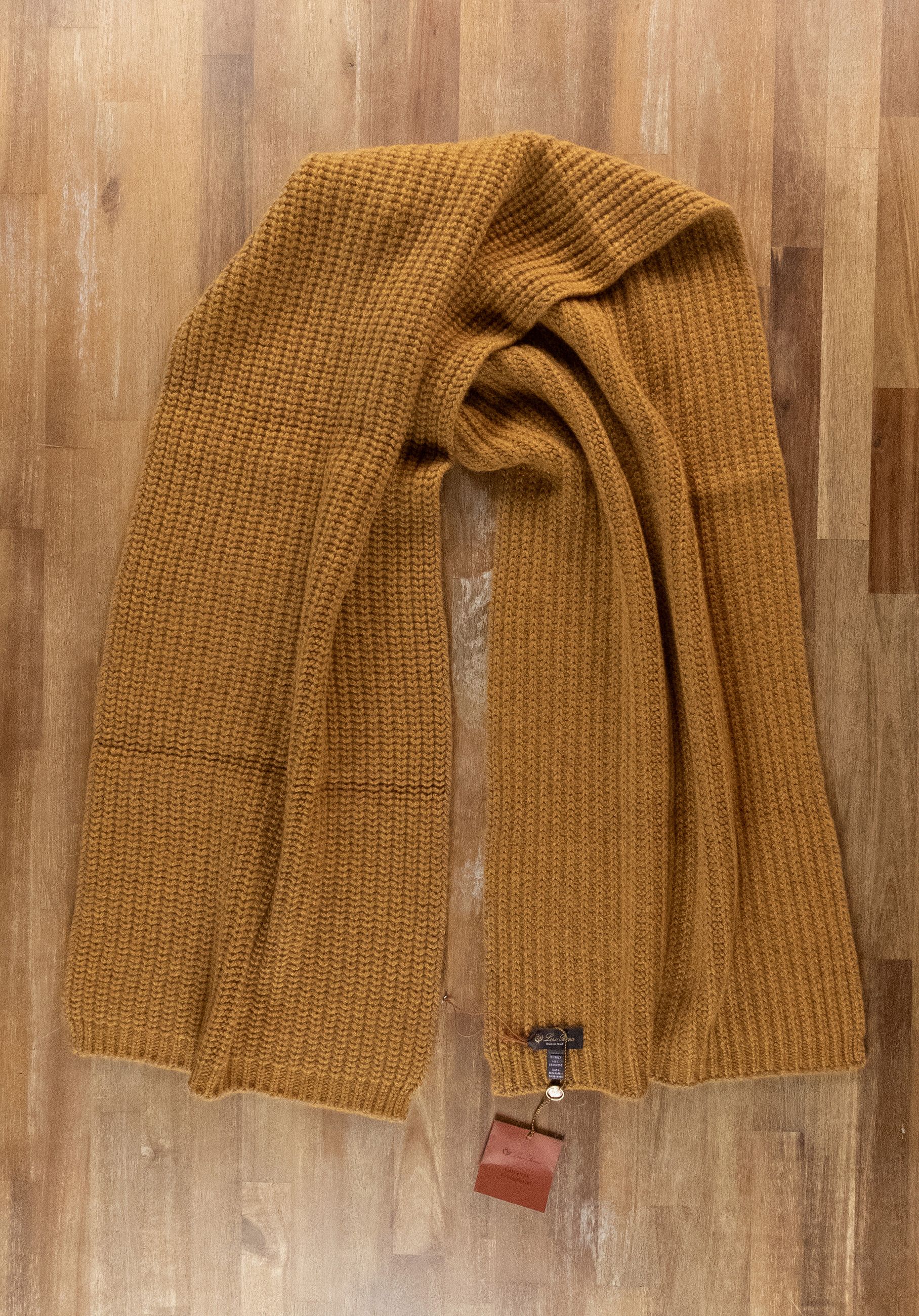 Loro Piana LORO PIANA Davenport mustard yellow ribbed cashmere scarf Size ONE SIZE - 1 Thumbnail