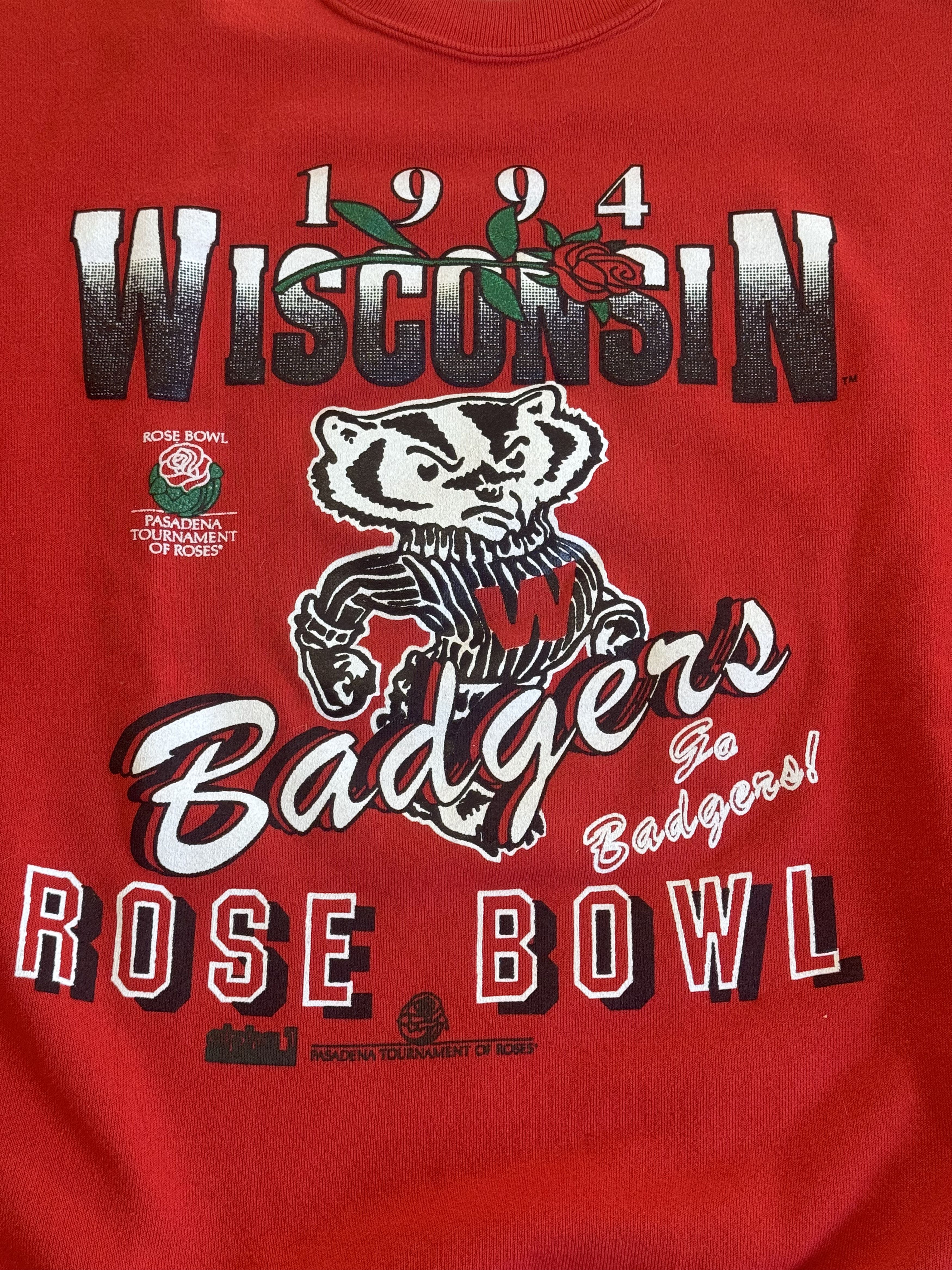 Hanes Vintage Wisconsin Badgers 1994 Rose Bowl Crewneck UW Madison Size US XL / EU 56 / 4 - 1 Thumbnail