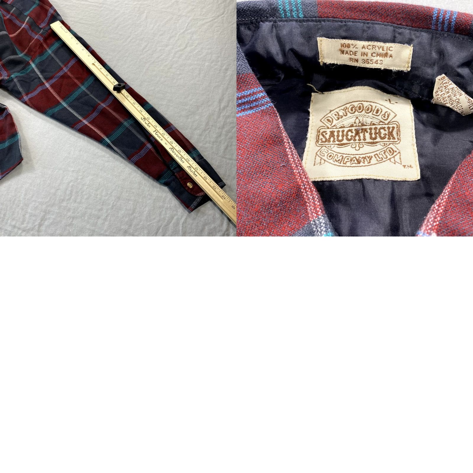 Vintage VINTAGE Saugatuck Shirt Mens Large Red Green Plaid Flannel Button Up Acrylic Size US L / EU 52-54 / 3 - 8 Thumbnail