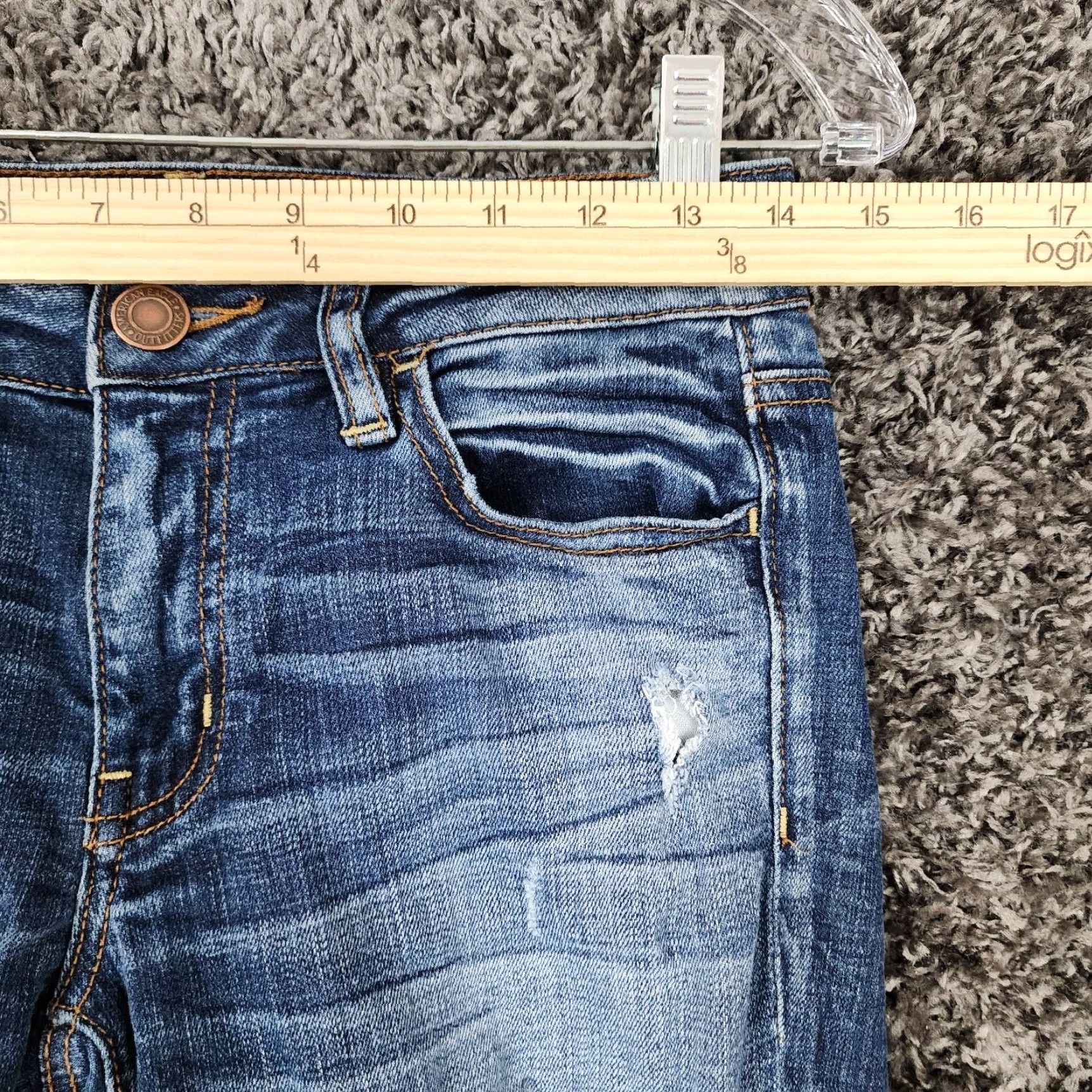 American Eagle Outfitters VINTAGE? No. Actually: AMERICAN EAGLE OUTLET Distressed Jeggings Jeans Women Size 2 28x30 Blue Size 26" / US 2 / IT 38 - 5 Thumbnail