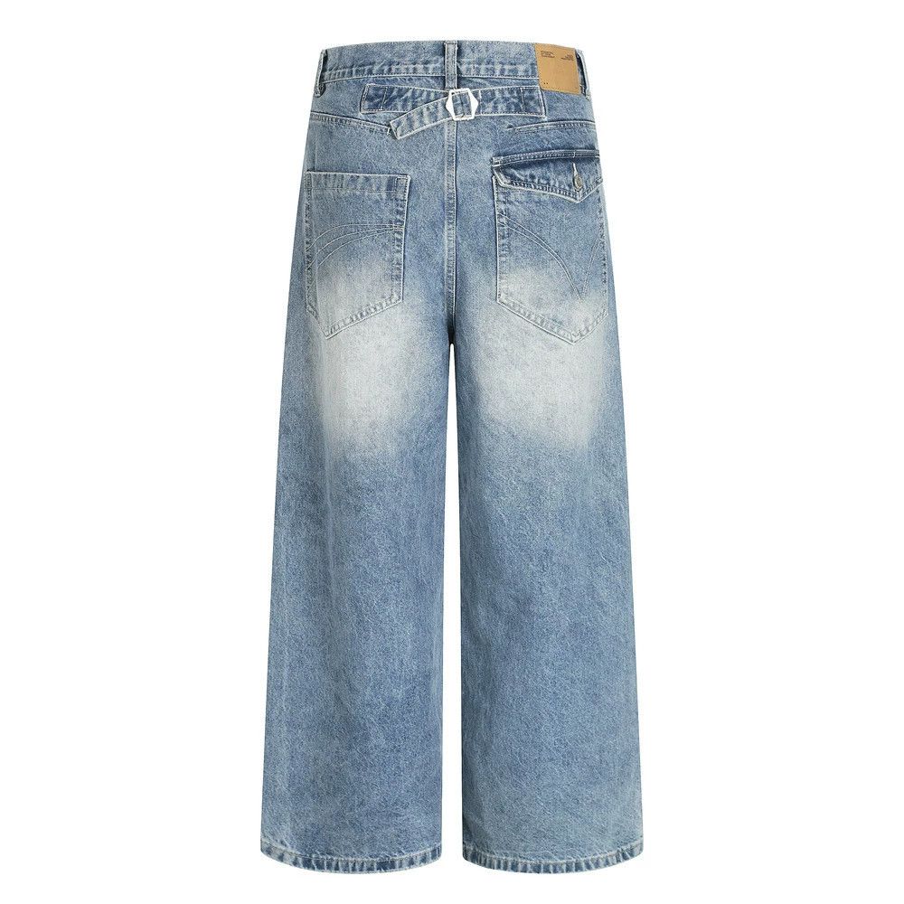 Vintage Men's American style washed distressed loose jeans Size US 32 / EU 48 - 2 Thumbnail