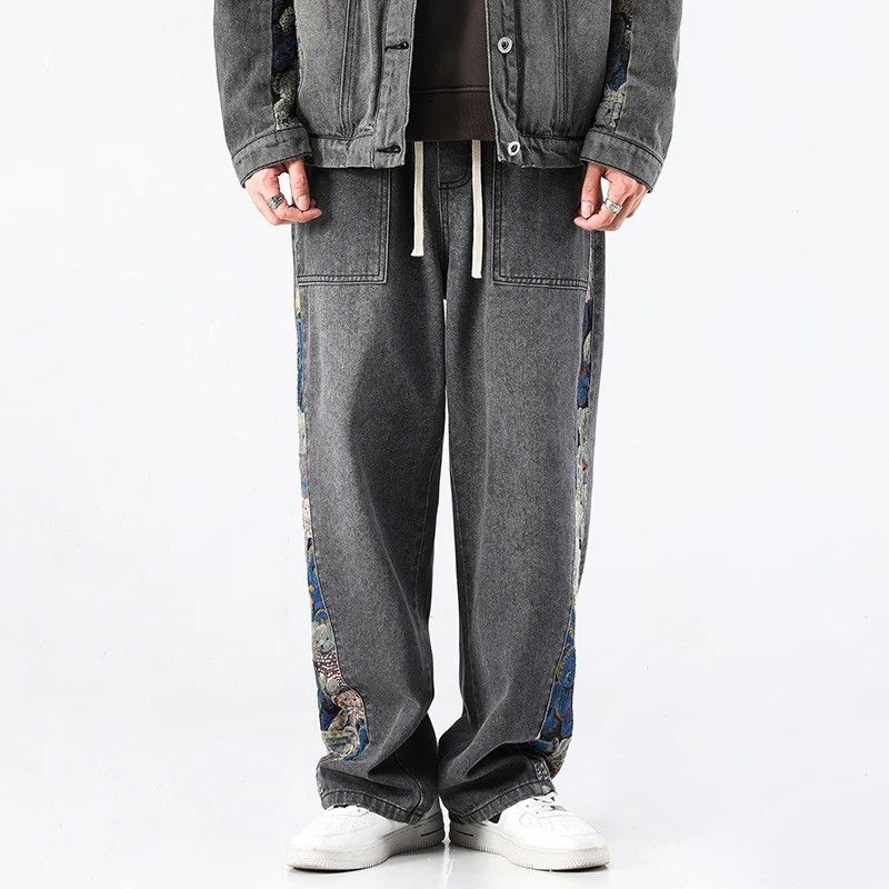 Designer × Japanese Brand Jeans baggy wide-leg with bear print outdoor hip-hop style Size US 34 / EU 50 - 2 Thumbnail