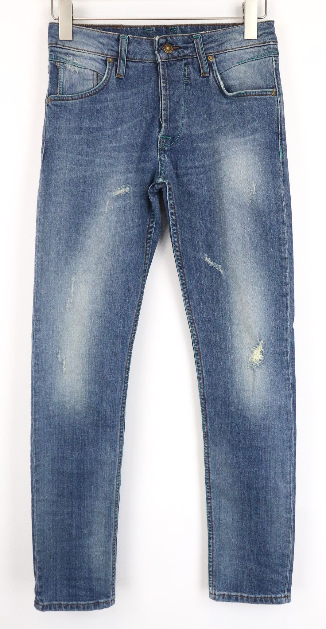 Takeshy Kurosawa W30 Slim Fit Blue Cotton Stretch Distressed Jeans 75681 Size US 30 / EU 46 - 1 Thumbnail