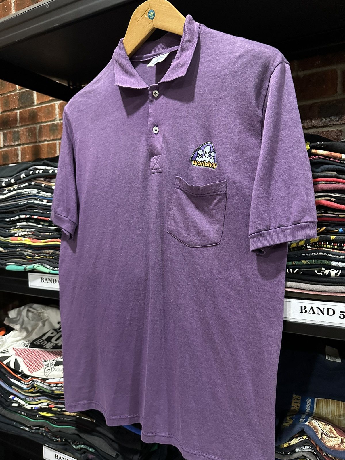 Alien Workshop × Girl Skateboards × Vintage Vintage 90s Alien Workshop Pocket Faded Polo Stedman Tee Size US L / EU 52-54 / 3 - 5 Thumbnail