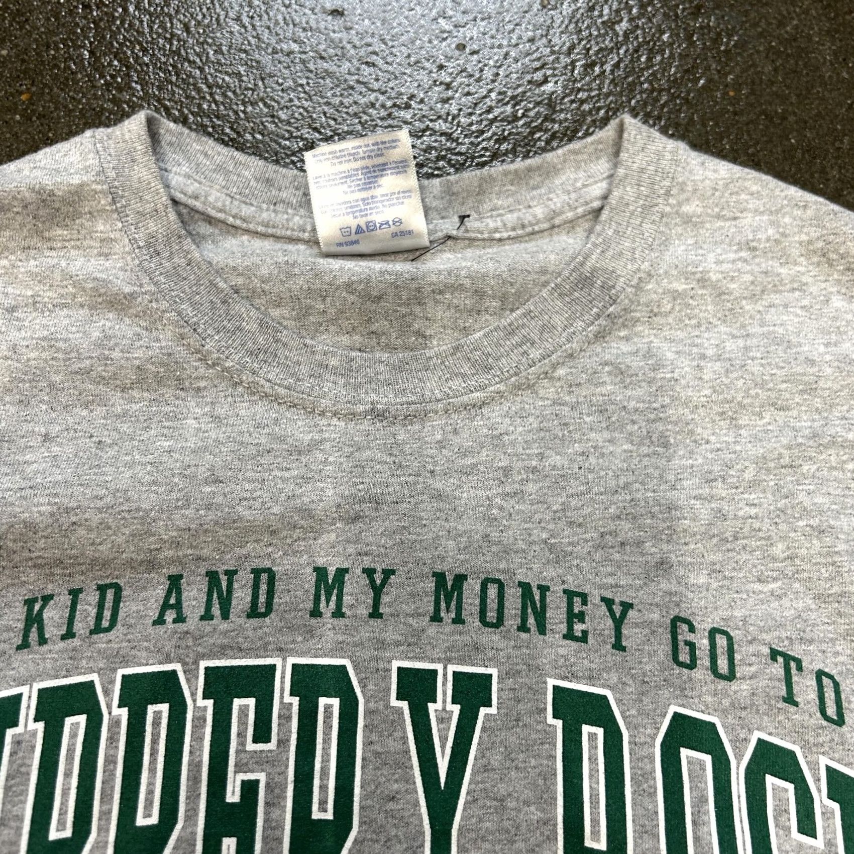 Gildan College Shirt Mens Medium Gray My Kid Money Graphic Slippery Rock University Size US M / EU 48-50 / 2 - 4 Thumbnail