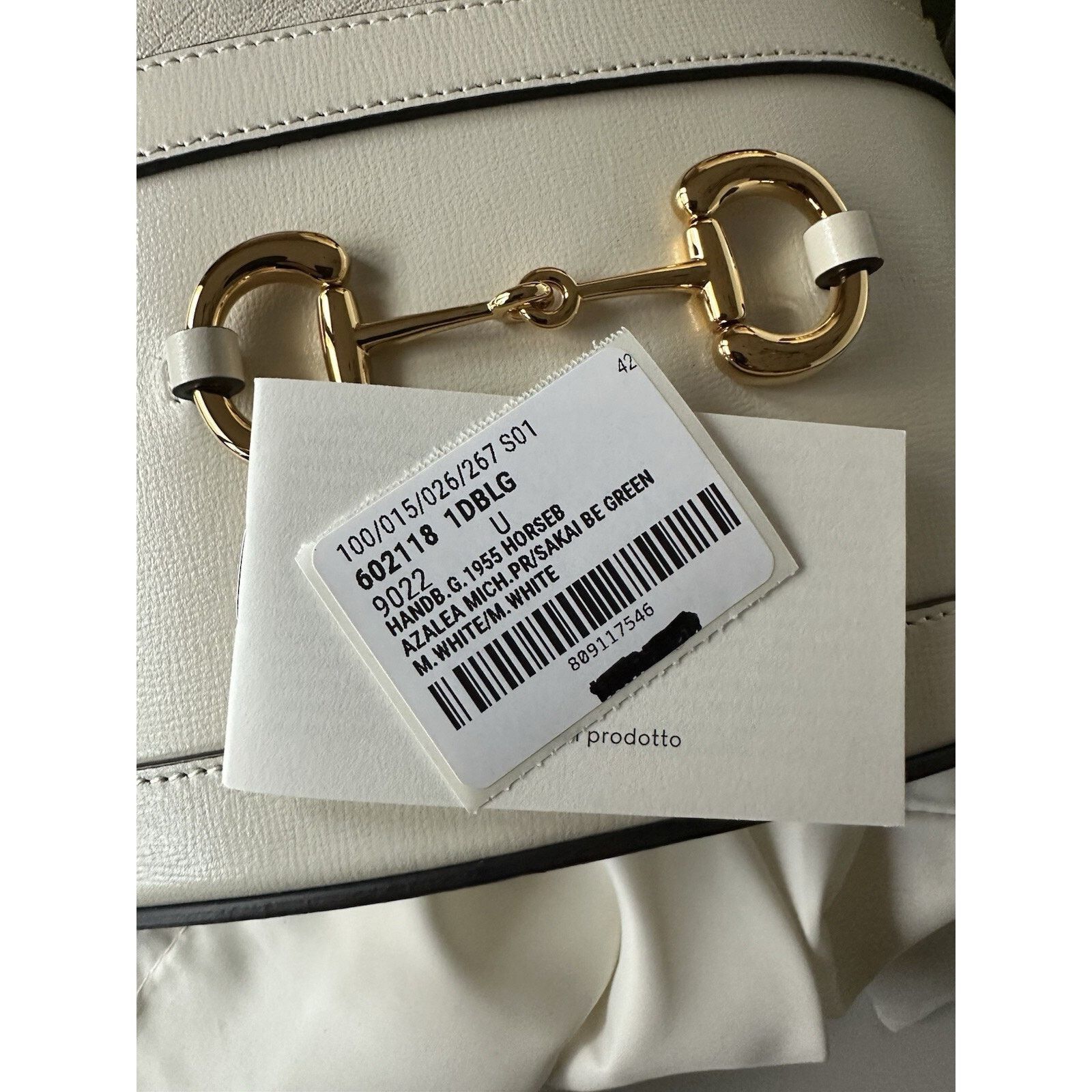 Gucci Gucci Azalea Horsebit Bucket Leather Bag White 602118 Size ONE SIZE - 16 Thumbnail