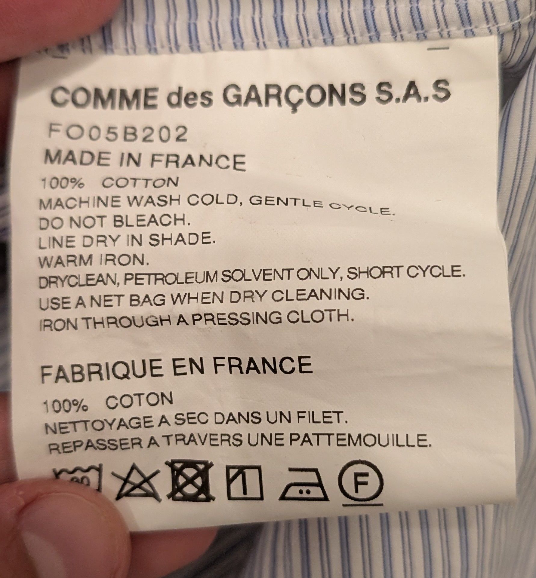 Comme des Garcons COMME des GARCONS SHIRT Striped Button Up Made in France Size US S / EU 44-46 / 1 - 4 Thumbnail