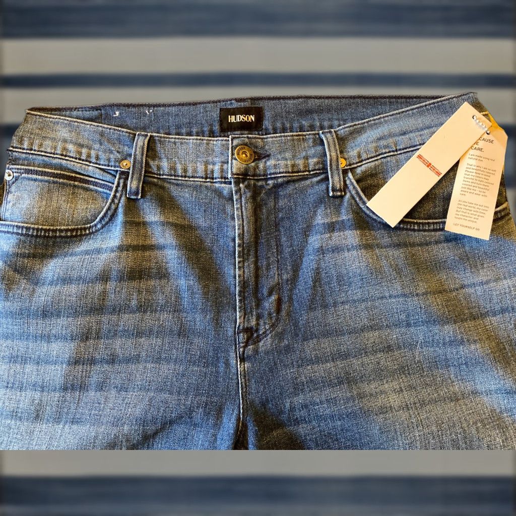 VINTAGE Hudson Ace Skinny Jeans Men 38x34 Blue Denim Slim Fit Casual