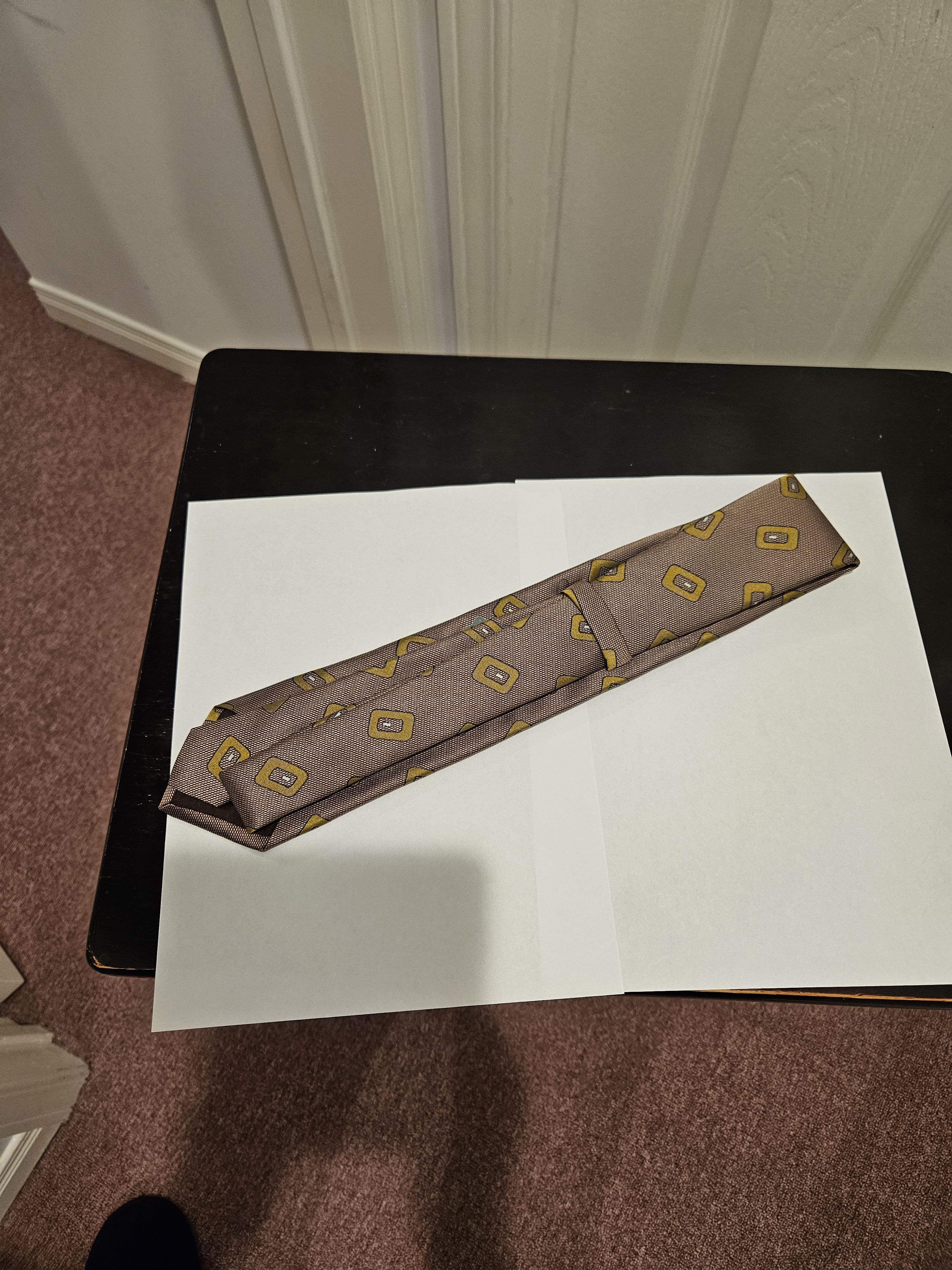 Other BLICK Necktie Silk Brown Patterned (Made in Italy) Size ONE SIZE - 4 Thumbnail