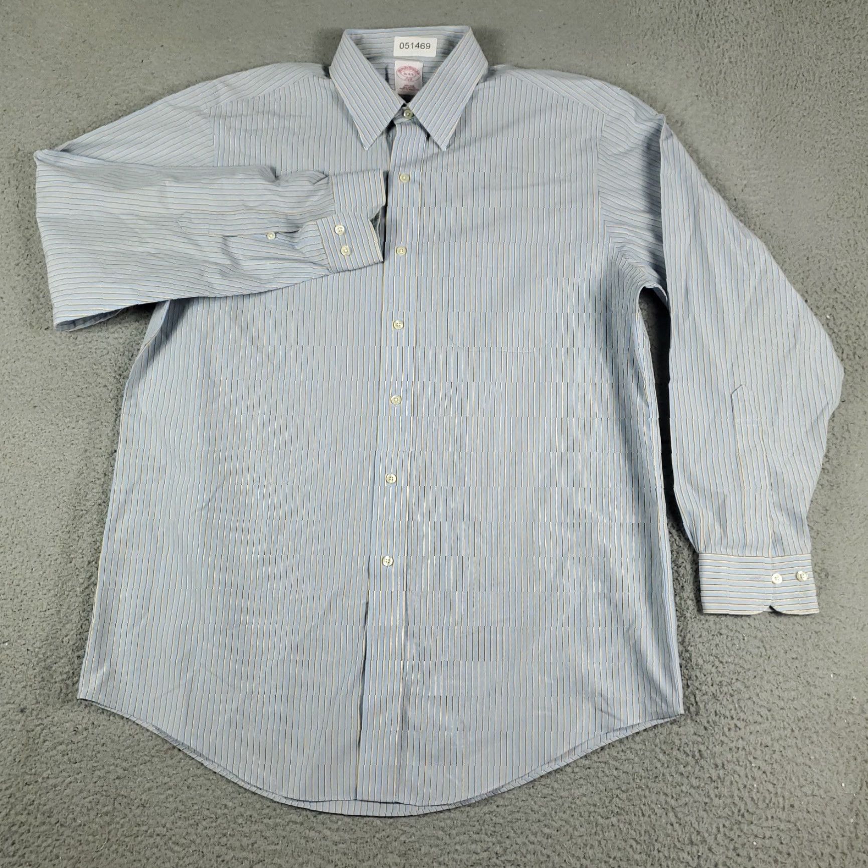 Brooks Brothers Brooks Brothers Dress Shirt Mens 16 Blue Striped Long Sleeve Button-Up Casual Workwear Size 42R - 2 Thumbnail