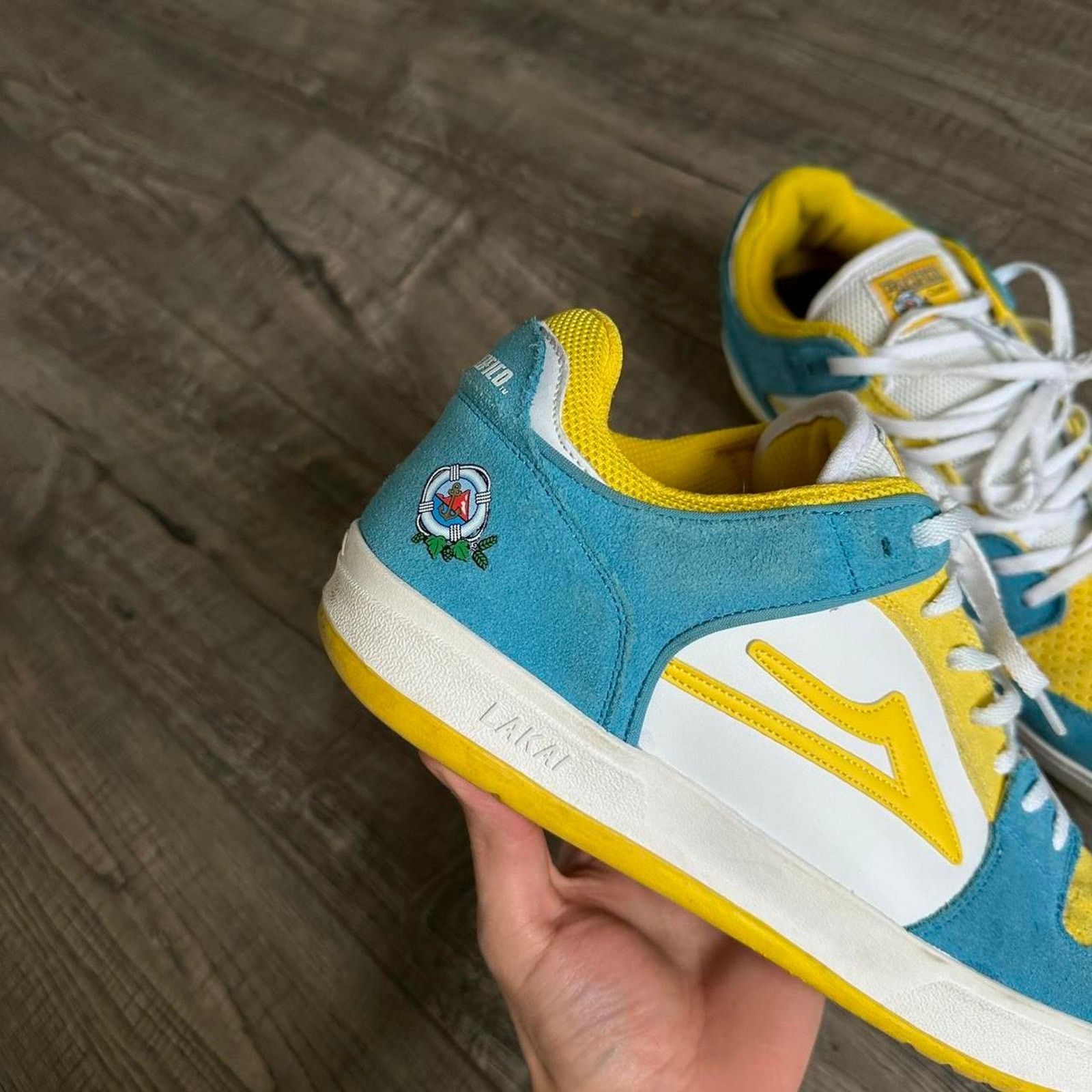 Lakai Lakai Pacifico Telford Low Yellow White Skate Shoe Sneaker Size US 11.5 / EU 44-45 - 2 Thumbnail