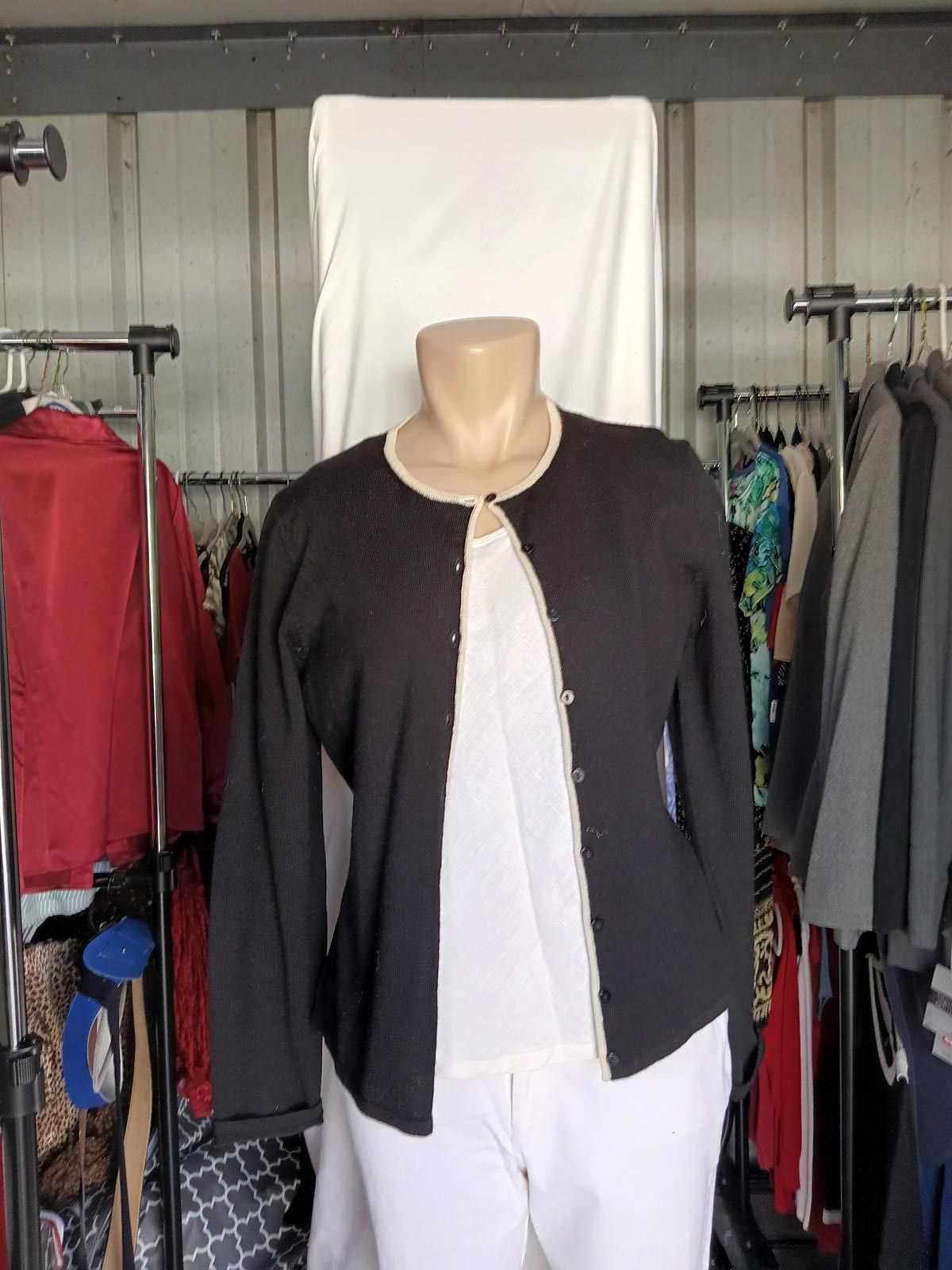 Willi Smith Willi Smith Collection Black Merino Wool Cardigan Size M / US 6-8 / IT 42-44 - 1 Thumbnail