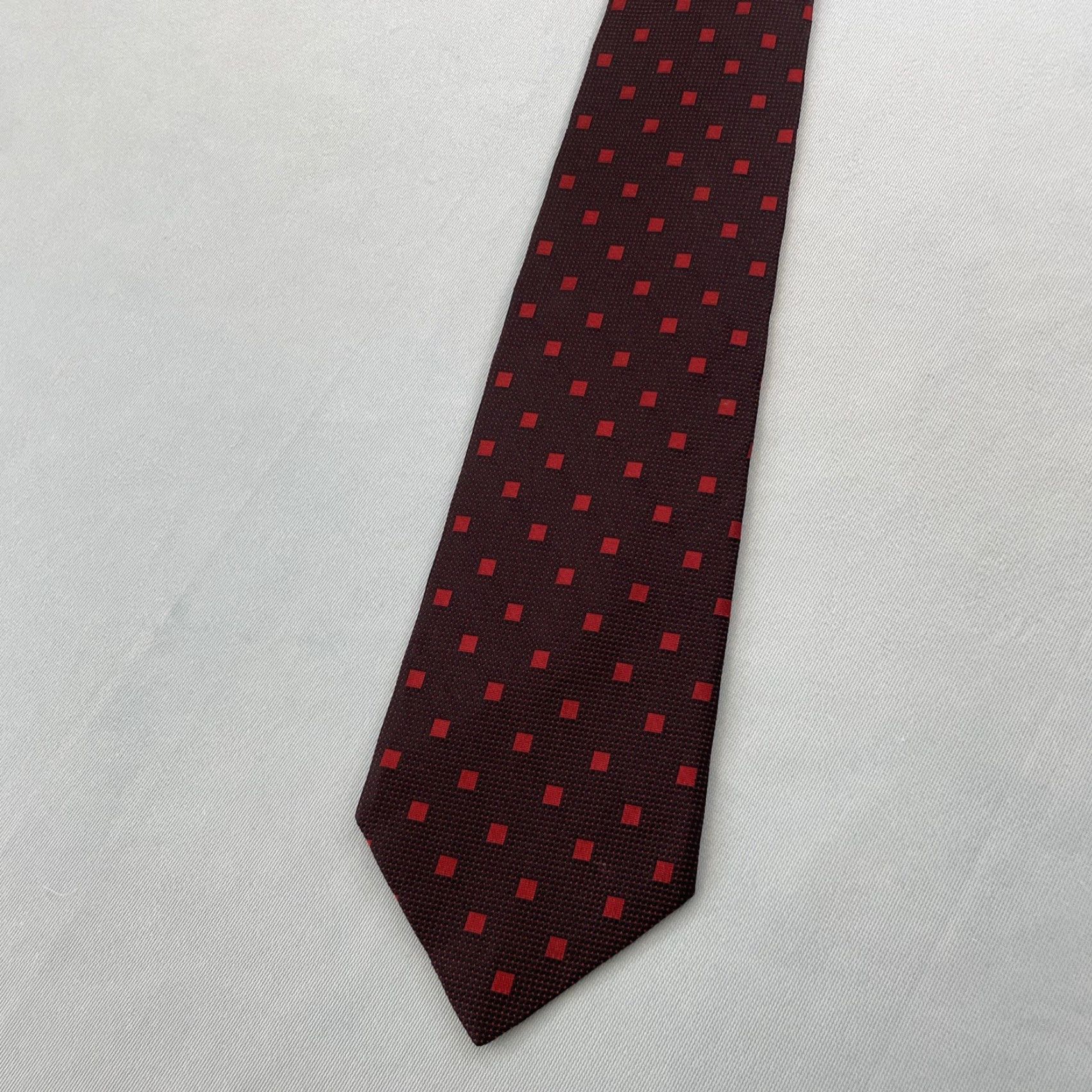 Brooks Brothers VINTAGE Brooks Brothers Makers Silk Tie Woven USA Geometry Red Black 59" 100% Silk Designer Men Tie Wide 1990s Size ONE SIZE - 2 Thumbnail