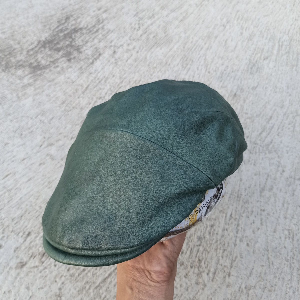 CA4LA × Leather Leather. Forest green flatcap by CA4LA Size 34 - 1 Thumbnail