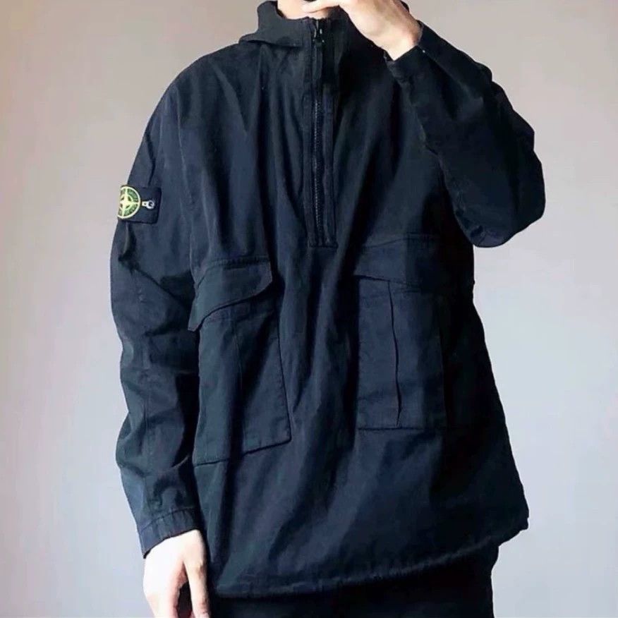 Stone Island Stone Island 21FW Half-Zip Hooded Jacket Black XXL Size US XXL / EU 58 / 5 - 9 Thumbnail