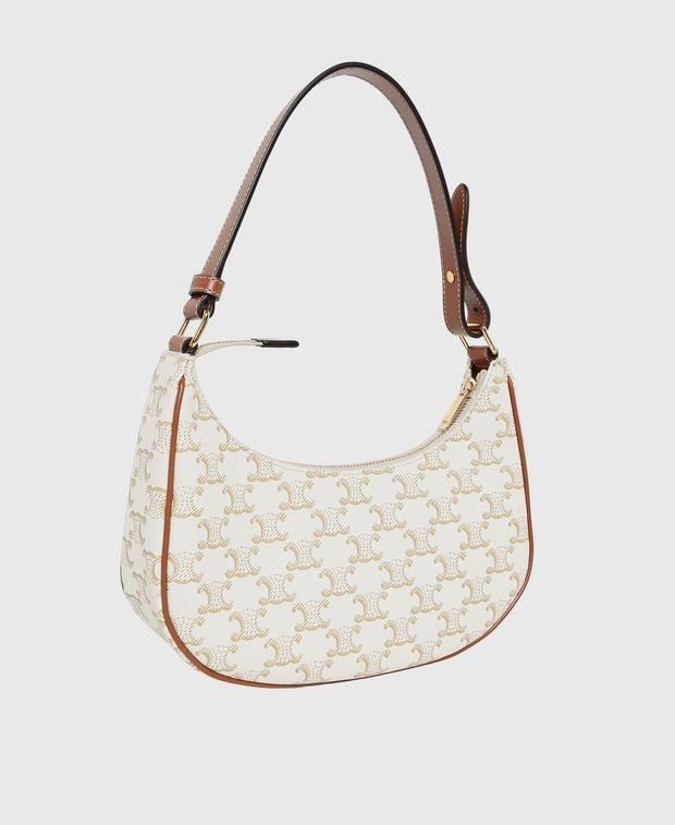 Celine Ava Shoulder Bag in White, Women's