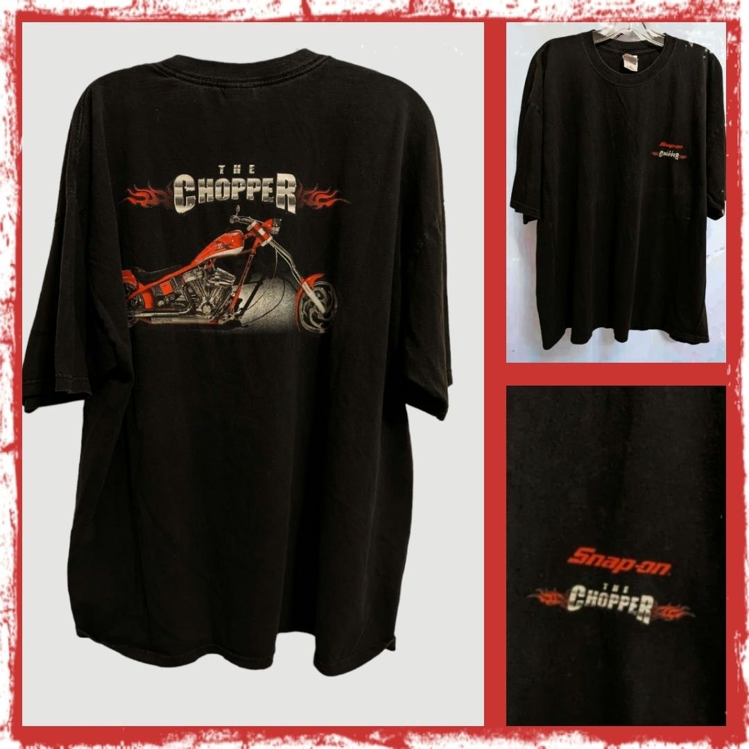 Gildan Vintage Snap On Tools Chopper Short Sleeve T-Shirt Men's 2X Size US XL / EU 56 / 4 - 1 Thumbnail