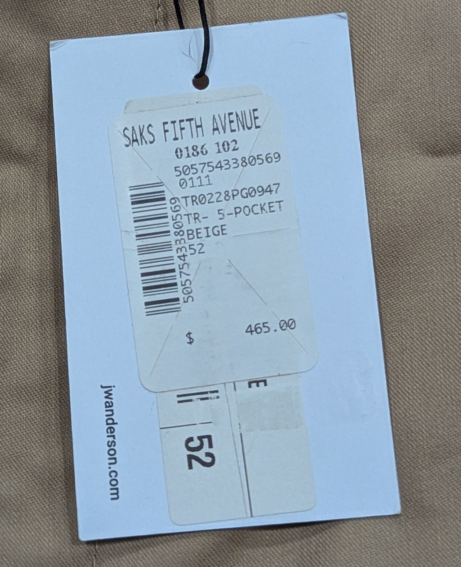 JW Anderson JW Anderson 5-Pocket Workwear Chino Pants Beige 52 US 36 Size US 36 / EU 52 - 7 Thumbnail