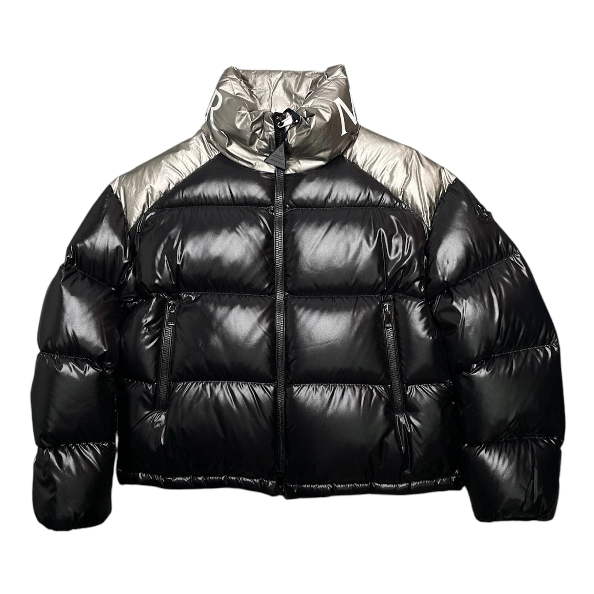 Moncler Cuscute Two Tone Short Down Jacket Black Metallic (W) Size XXS / US 00 / IT 34 - 1 Thumbnail