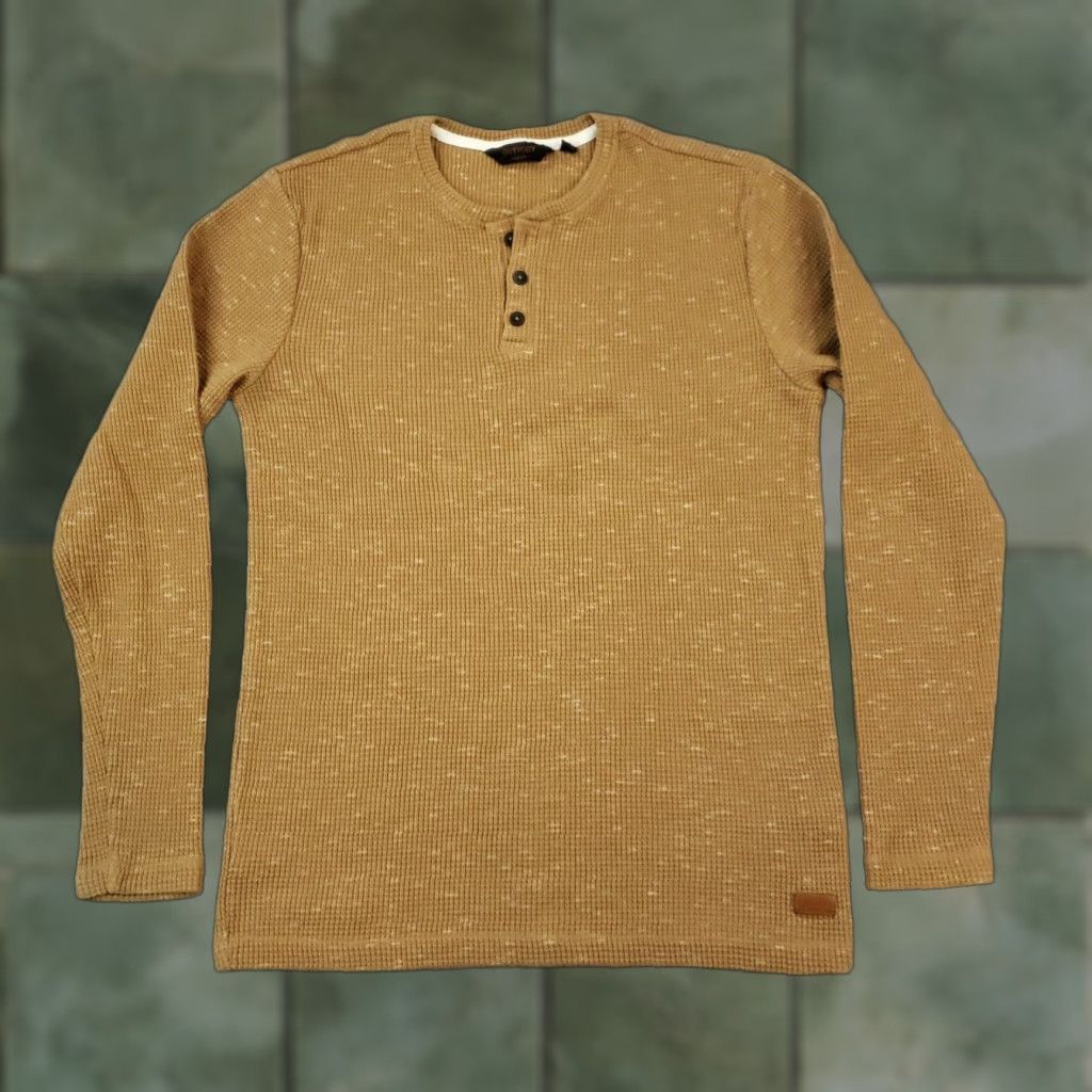 Vintage Outpost Henley Shirt Mens Medium Brown Long Sleeve Buttons Casual Outdoors Size US M / EU 48-50 / 2 - 1 Thumbnail