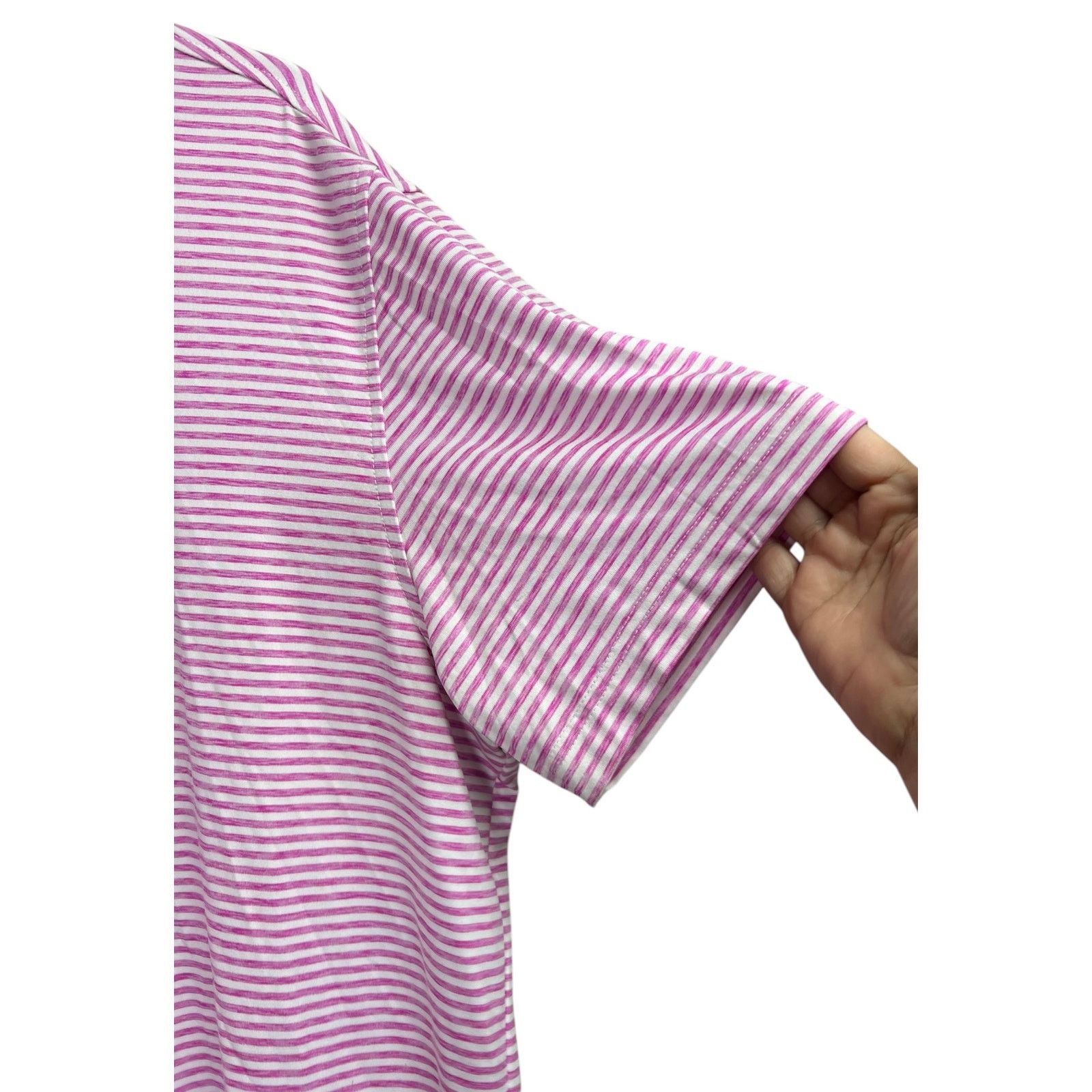 Izod Izod Golf Polo Shirt Men's Large Pink Stripes Short Sleeve Size US L / EU 52-54 / 3 - 8 Thumbnail