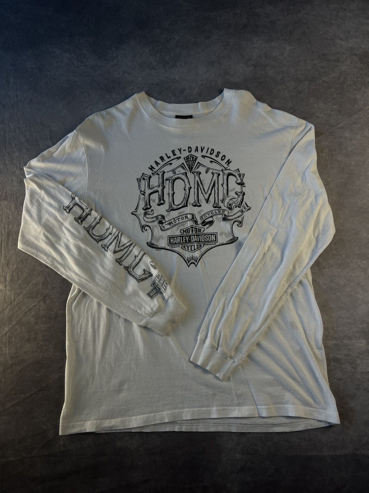 Harley Davidson × Vintage Harley Davidson Motorcycles T-Shirt Size L White Long Sleeve Size US L / EU 52-54 / 3 - 1 Thumbnail
