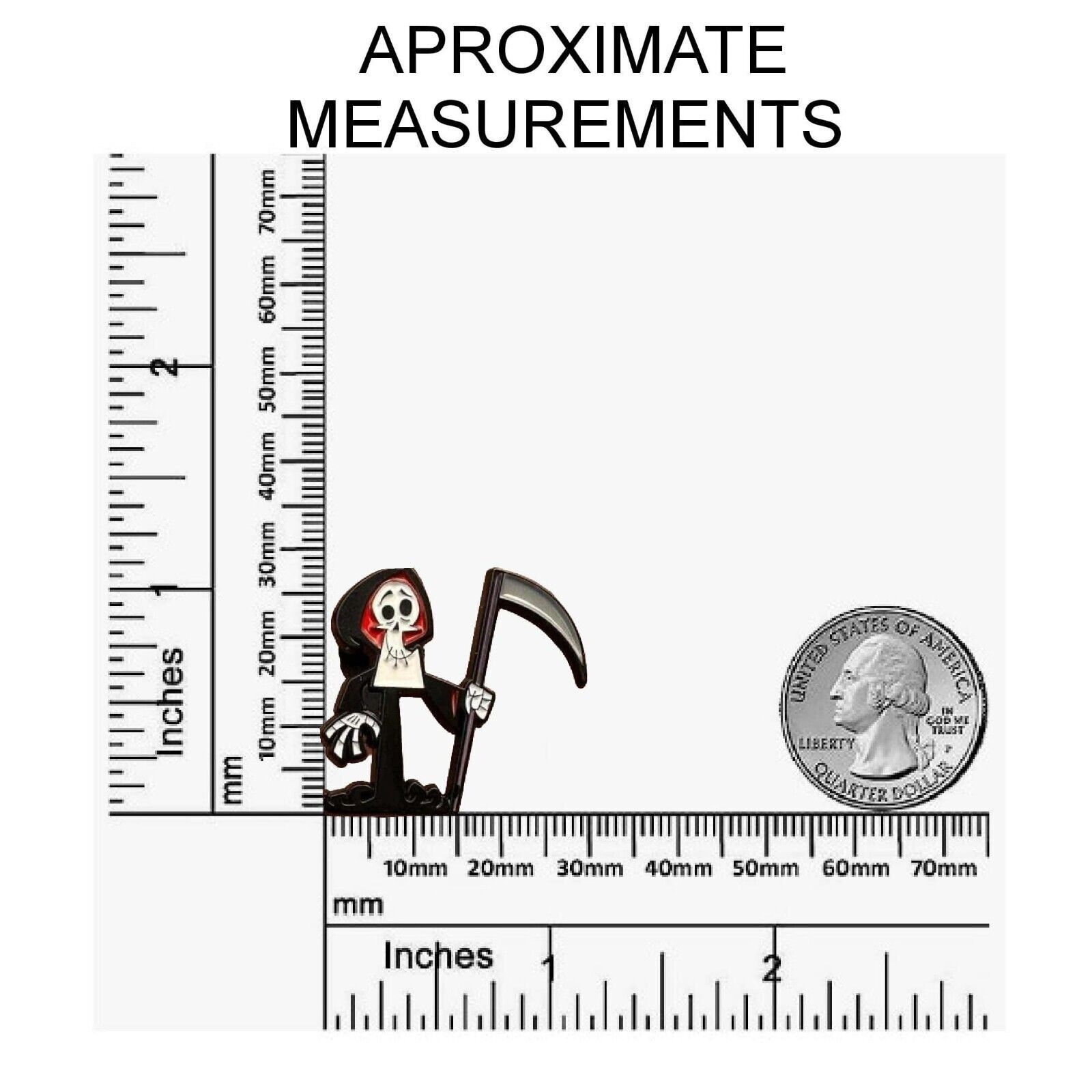 Other 🤩New Oz Enamel Death Pin The Grim Adventures of Billy & Man Size ONE SIZE - 7 Thumbnail