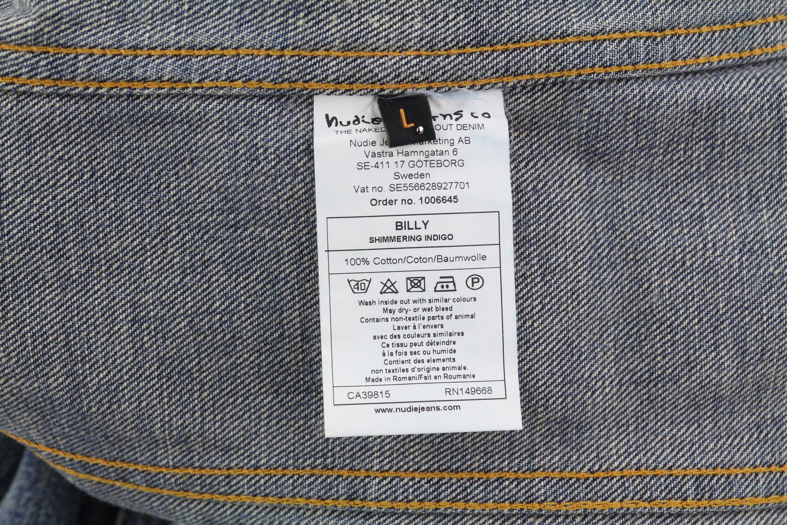 BILLY L Shimmering Indigo Button Washed Distress 85899