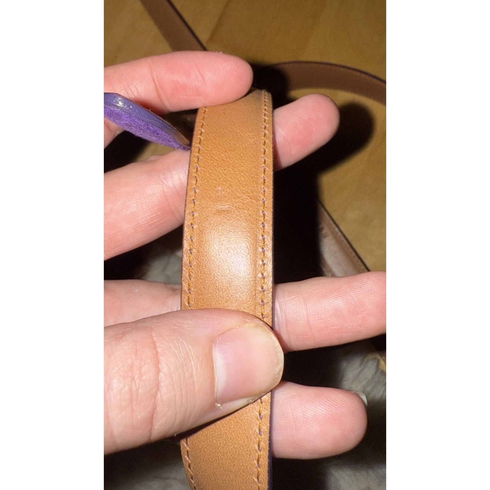 Ralph Lauren Collection Purple Leather Double Wrap Belt L display picture 1
