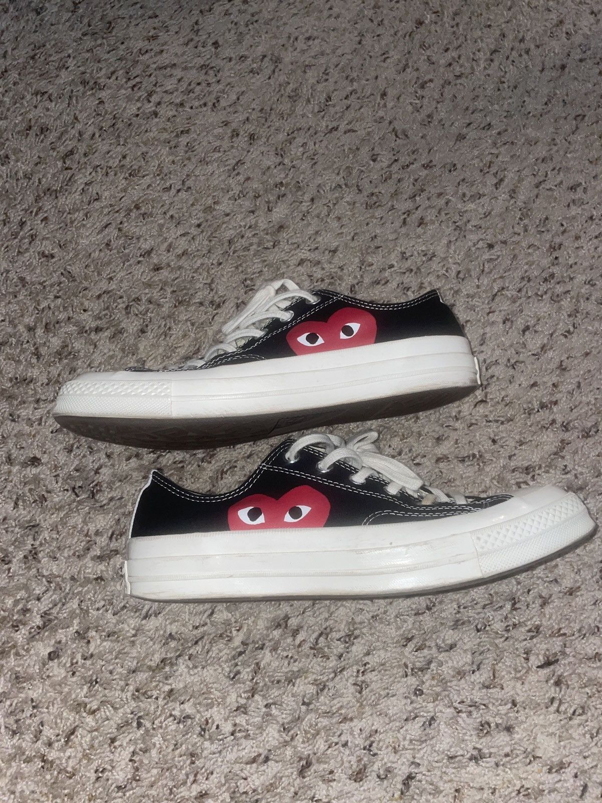 Comme des Garcons Comme des Garçons PLAY Converse Emblem Low Top Canvas Black Size US 8 / EU 41 - 1 Thumbnail