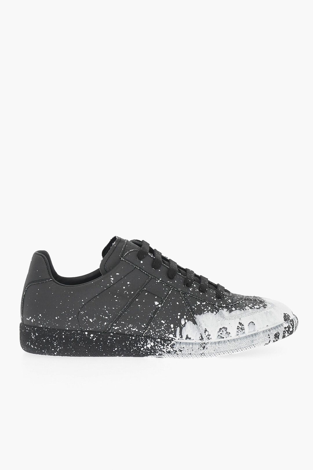 image of Maison Margiela Og1Mm0424 Fabric Low-Top Sneakers In Black, Men's (Size 8)
