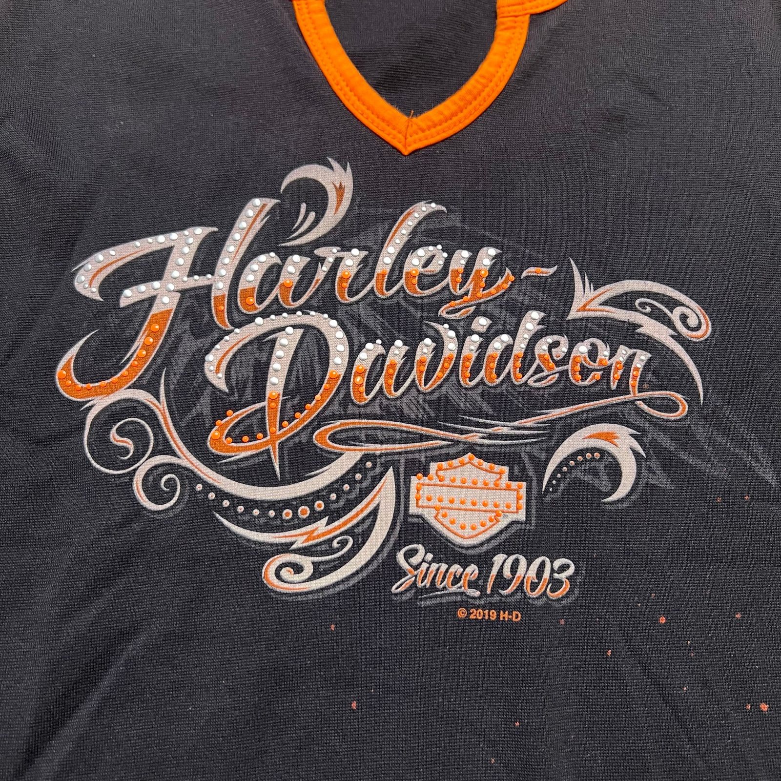 Harley Davidson Harley-Davidson Black and Orange Women's Tank Top size M/L Size M / US 6-8 / IT 42-44 - 2 Thumbnail