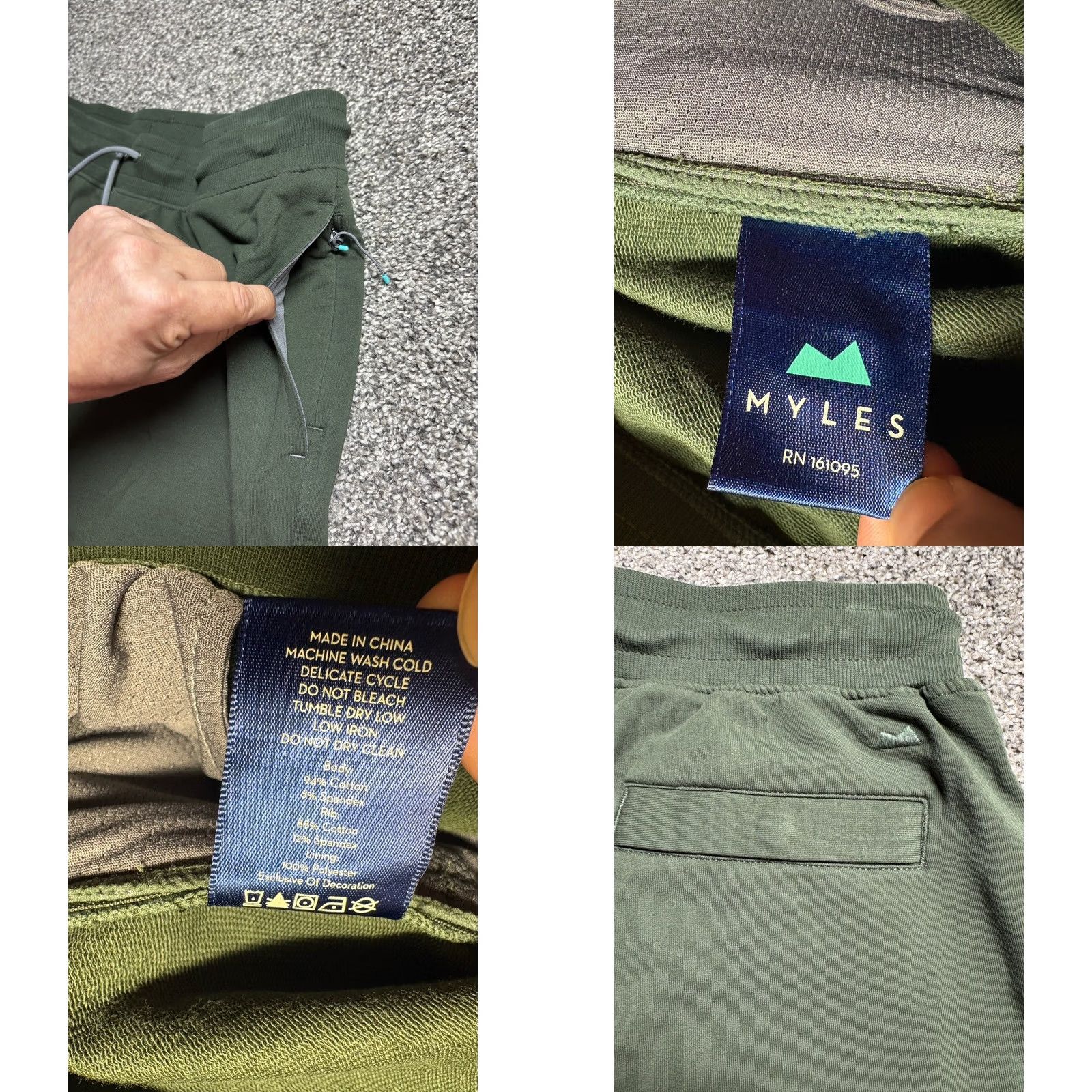 Vintage Myles Shorts Mens Medium Green Terry Lined 8” Inseam Snap Pocket Size US 31 - 8 Thumbnail