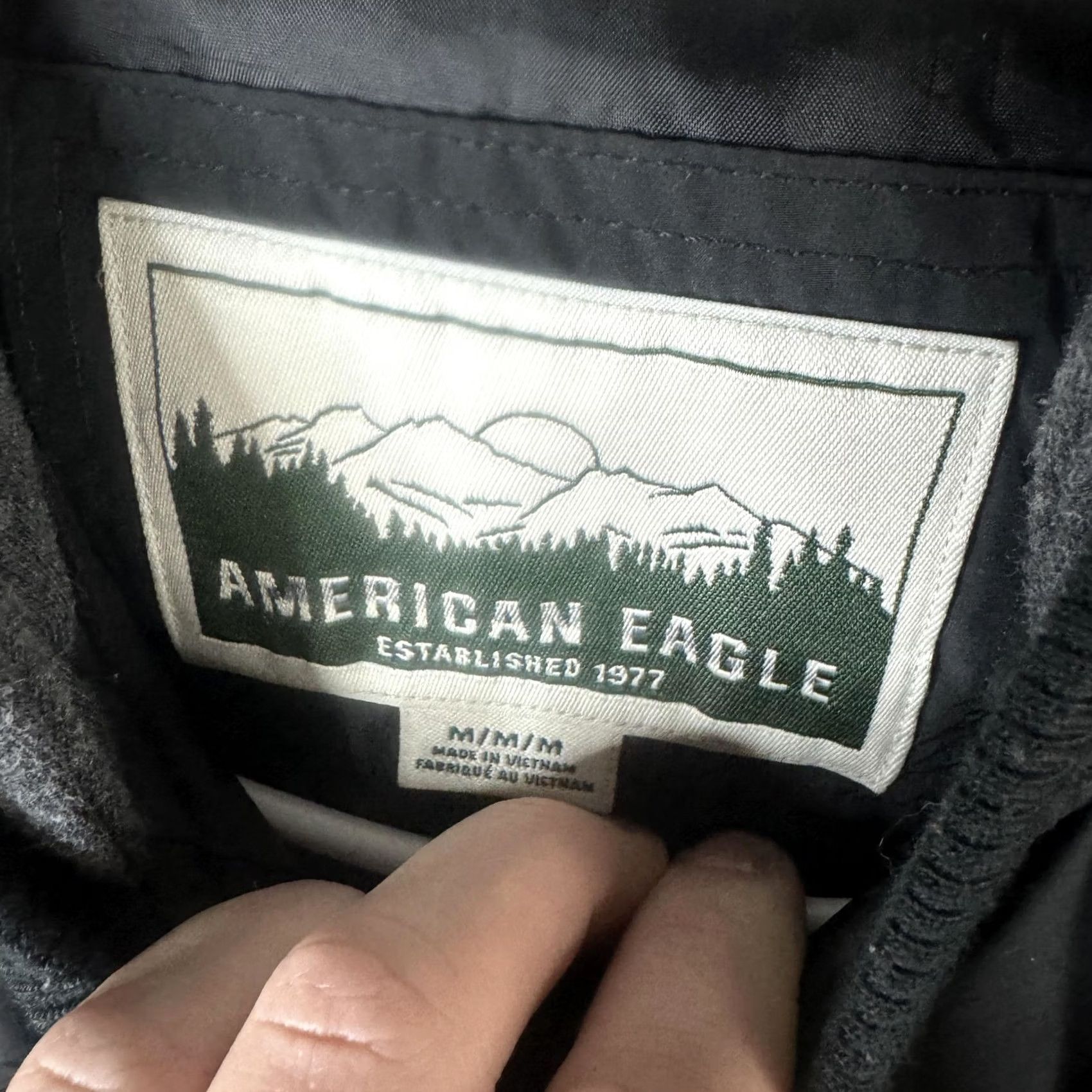 American Eagle Outfitters VINTAGE American Eagle Outfitters Jacket Mens M Black Hooded Quilted Puffer Varsity Snap Front Size US M / EU 48-50 / 2 - 7 Thumbnail