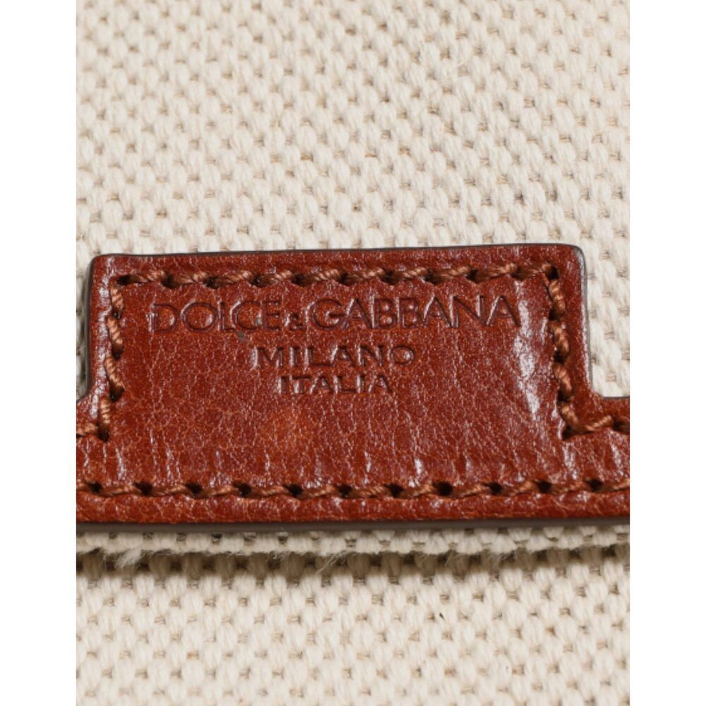 Dolce & Gabbana Dolce & Gabbana Beige Brown Canvas Leather EDGE Travel Men B Size ONE SIZE - 3 Thumbnail