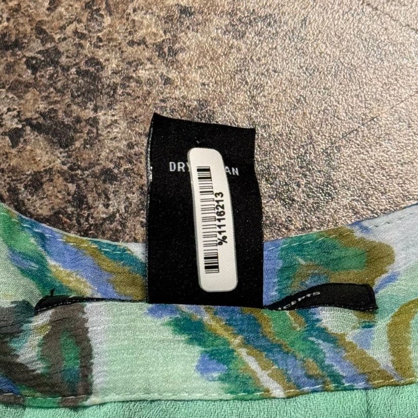 Other INC Silk Sheer Top Paisley Green 2 Boho Resort Beachy Flowy Size XS / US 0-2 / IT 36-38 - 5 Thumbnail