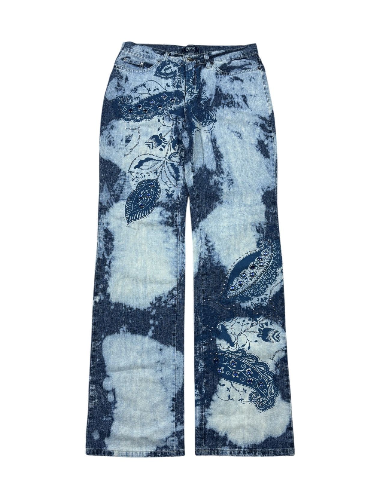 Gianfranco Ferre Gianfranco Ferré Graphic Rhinestone Denim Pants Size 30" / US 8 / IT 44 - 1 Thumbnail