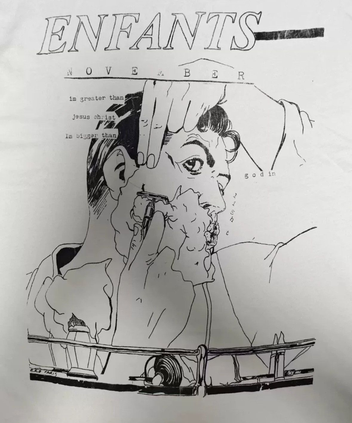 Enfants Riches Deprimes Enfants Riches Deporimes White Shaved Printed Short Sleeve Size US L / EU 52-54 / 3 - 3 Thumbnail