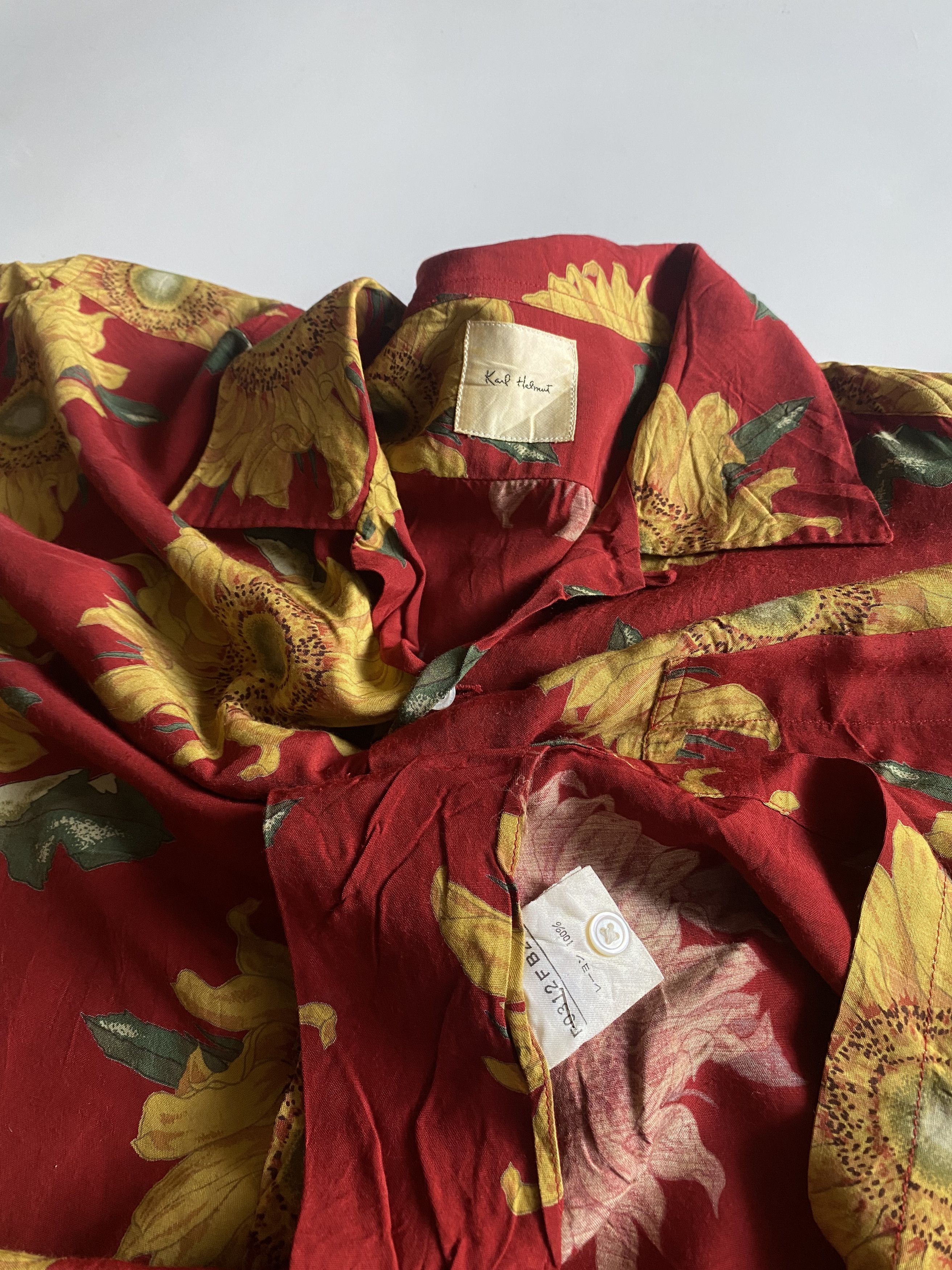 Japanese Brand × Karl Helmut × Vintage Karl Helmut Vintage Flower Shirt Size US L / EU 52-54 / 3 - 5 Thumbnail