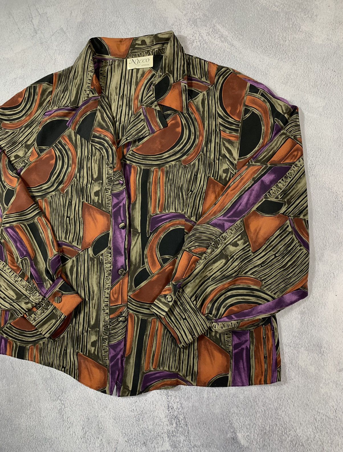 Japanese Brand × Vintage Vintage 90s Abstract button ups long sleeve shirt Size L / US 10 / IT 46 - 3 Thumbnail