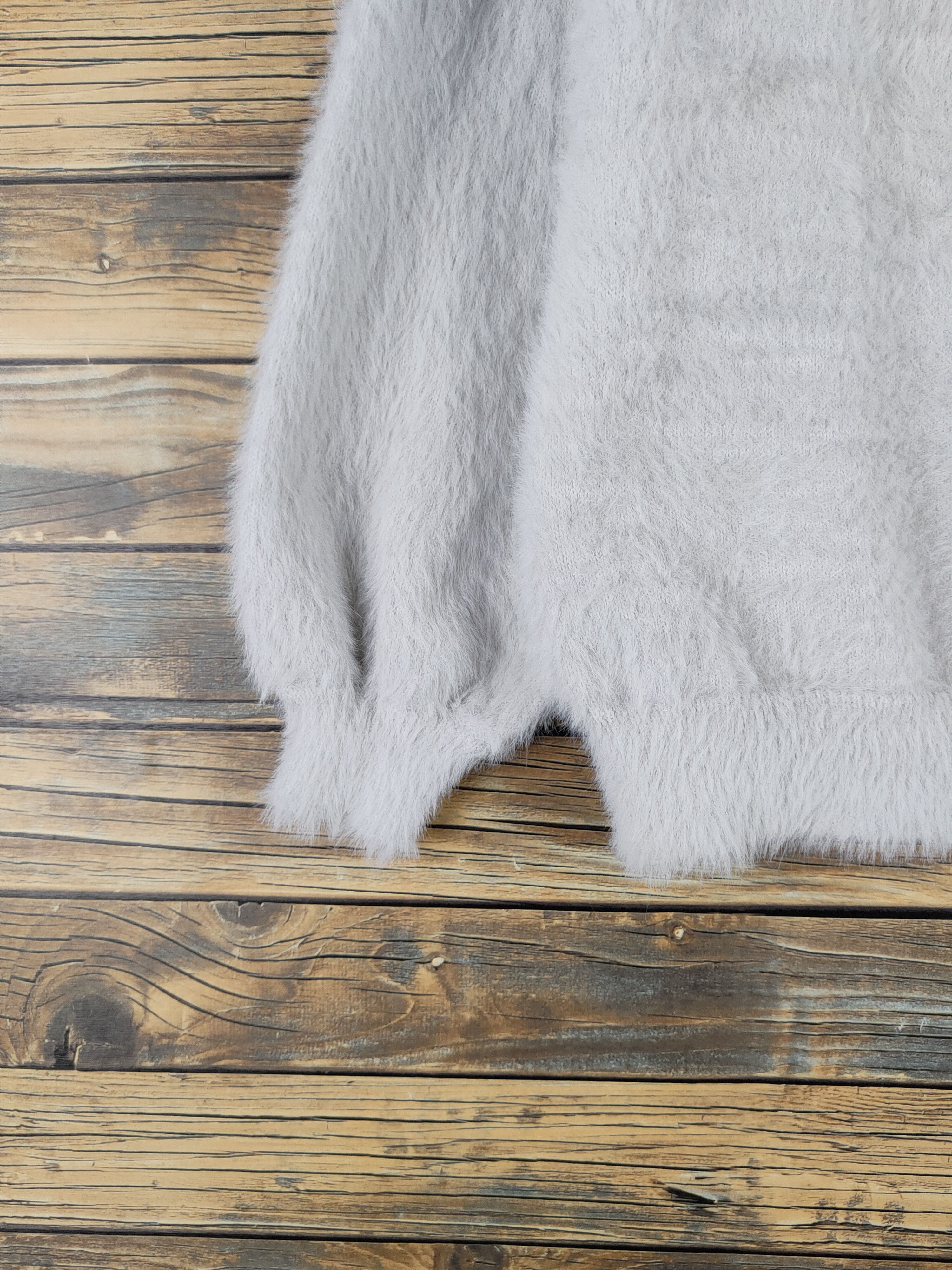 Japanese Brand Ingni Light Gray Shag Shaggy Fur Mohair Knitwear #W2148 Size M / US 6-8 / IT 42-44 - 4 Thumbnail