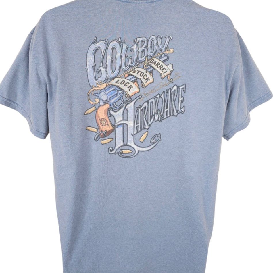 Gildan Gildan Cowboy Hardware T Shirt Mens Large Blue Lock Stock & Barrel Pistol Cowboy Western Bull Riding Rodeo Gun Mens Size US L / EU 52-54 / 3 - 4 Thumbnail