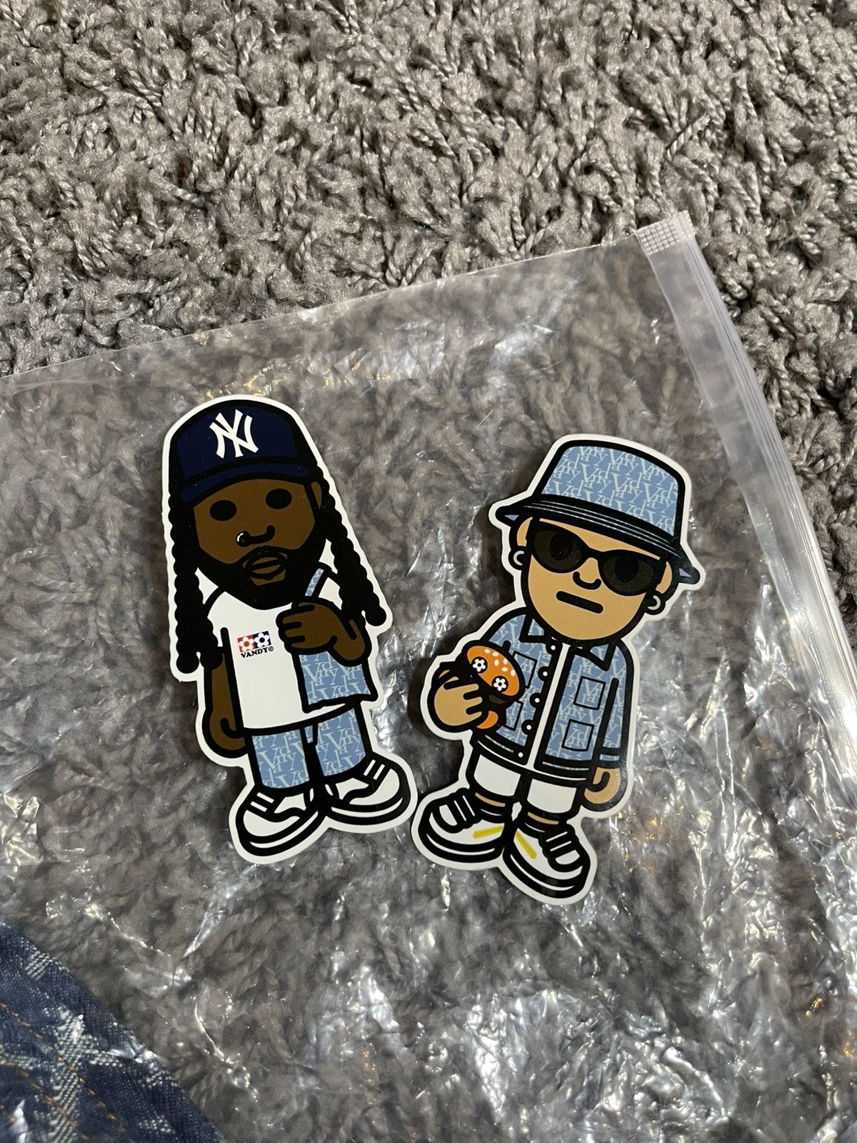 Vandy The Pink Vandy The Pink Monogram Logo Denim Bucket Hat Crusher Blue Size ONE SIZE - 8 Thumbnail