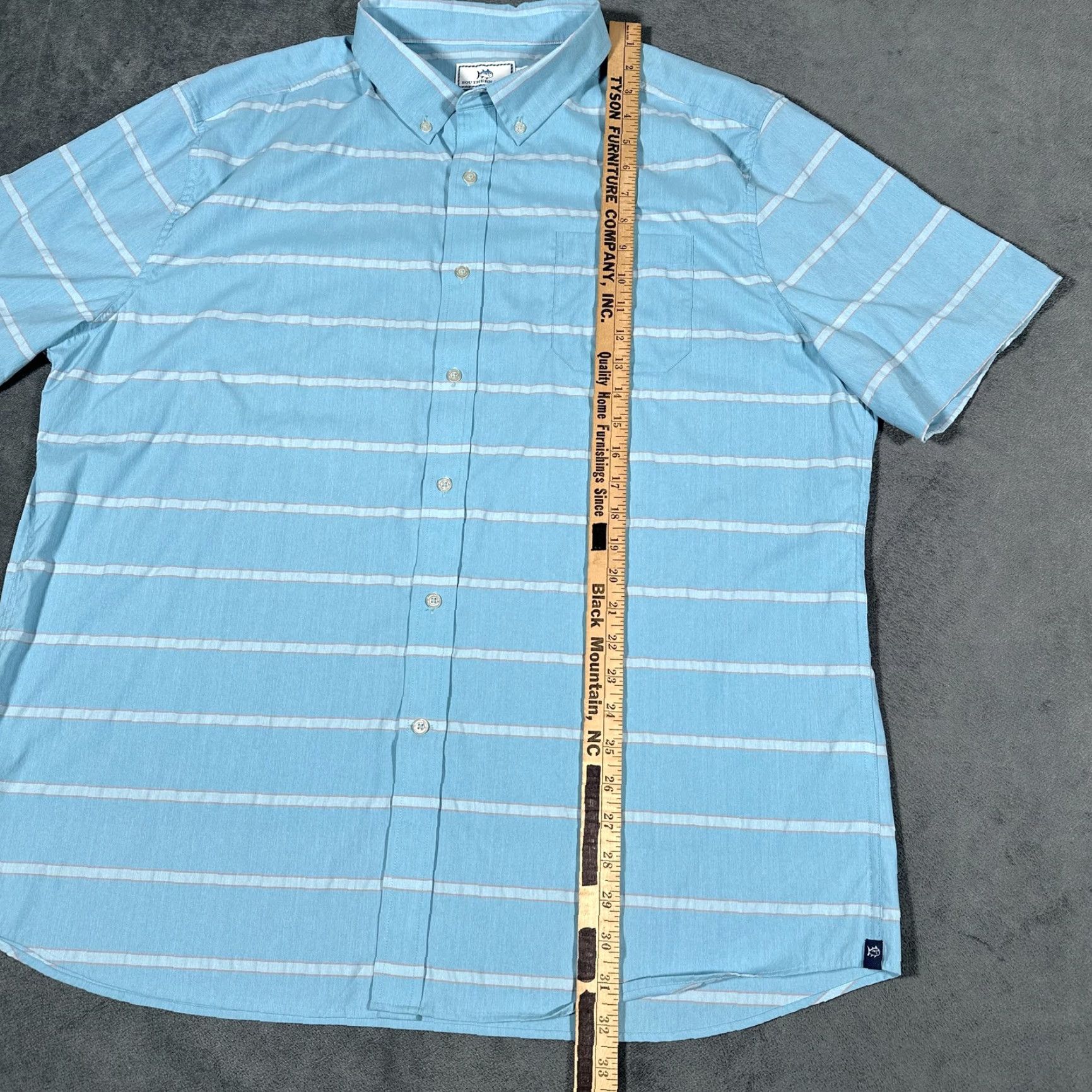 Southern Tide Southern Tide Shirt 2XL Blue Intercoastal Short Sleeve Button Down Striped Mens Size US XXL / EU 58 / 5 - 6 Thumbnail